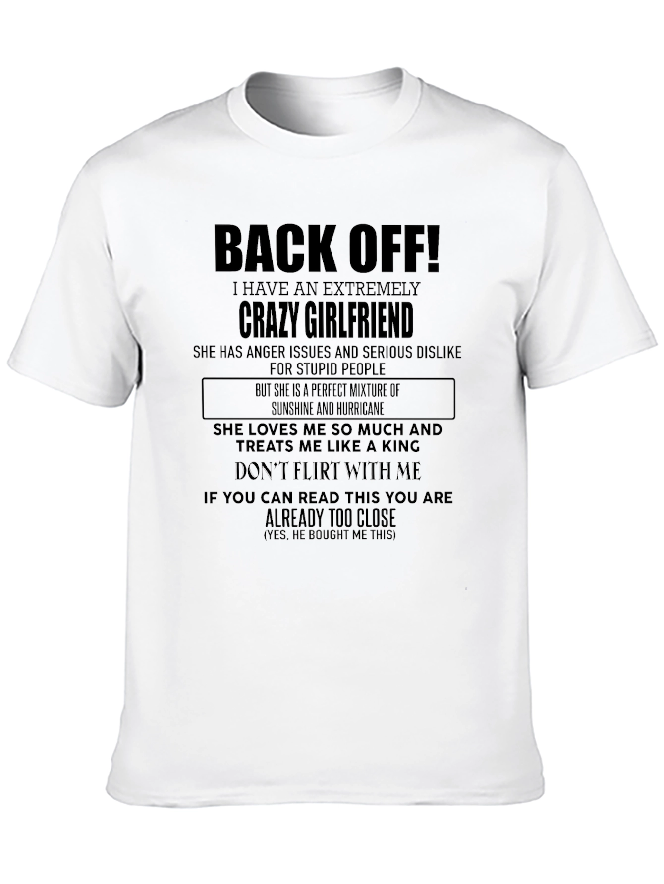 Black Back Off Crazy Girlfriend Graphic Tee view 10