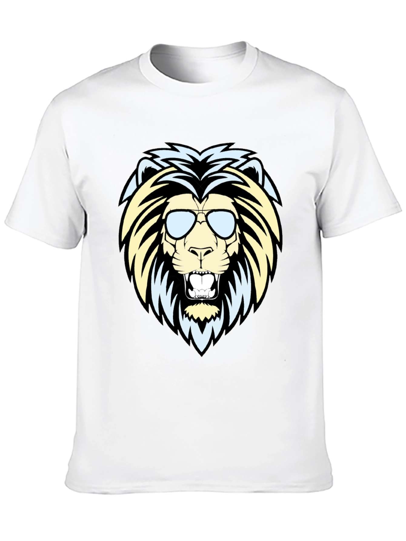 Black Cool Lion Graphic Tee - Men's Black T-Shirt view 10