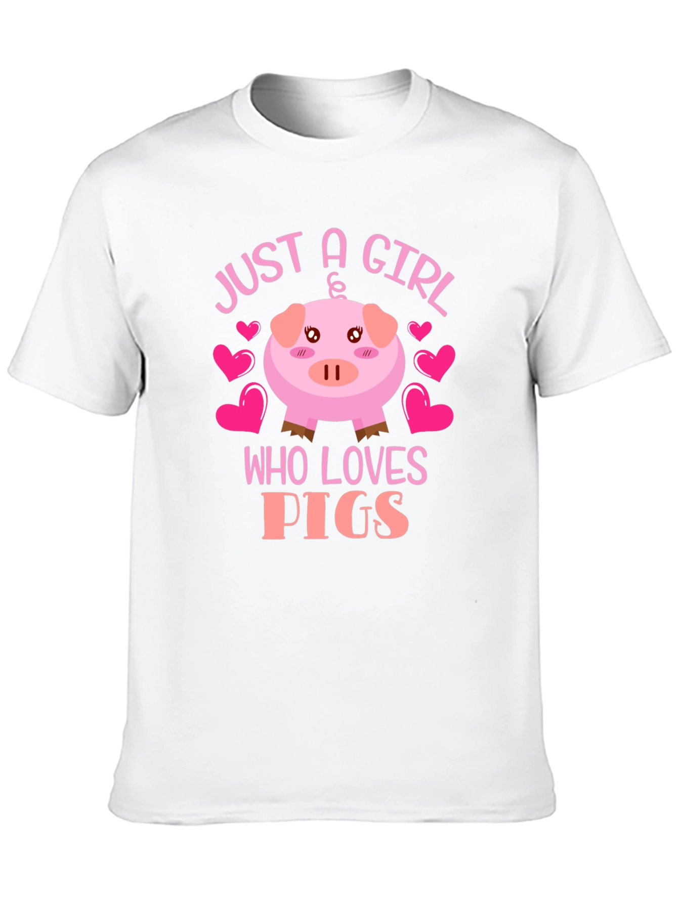 Black Just a Girl Who Loves Pigs Graphic Tee view 10