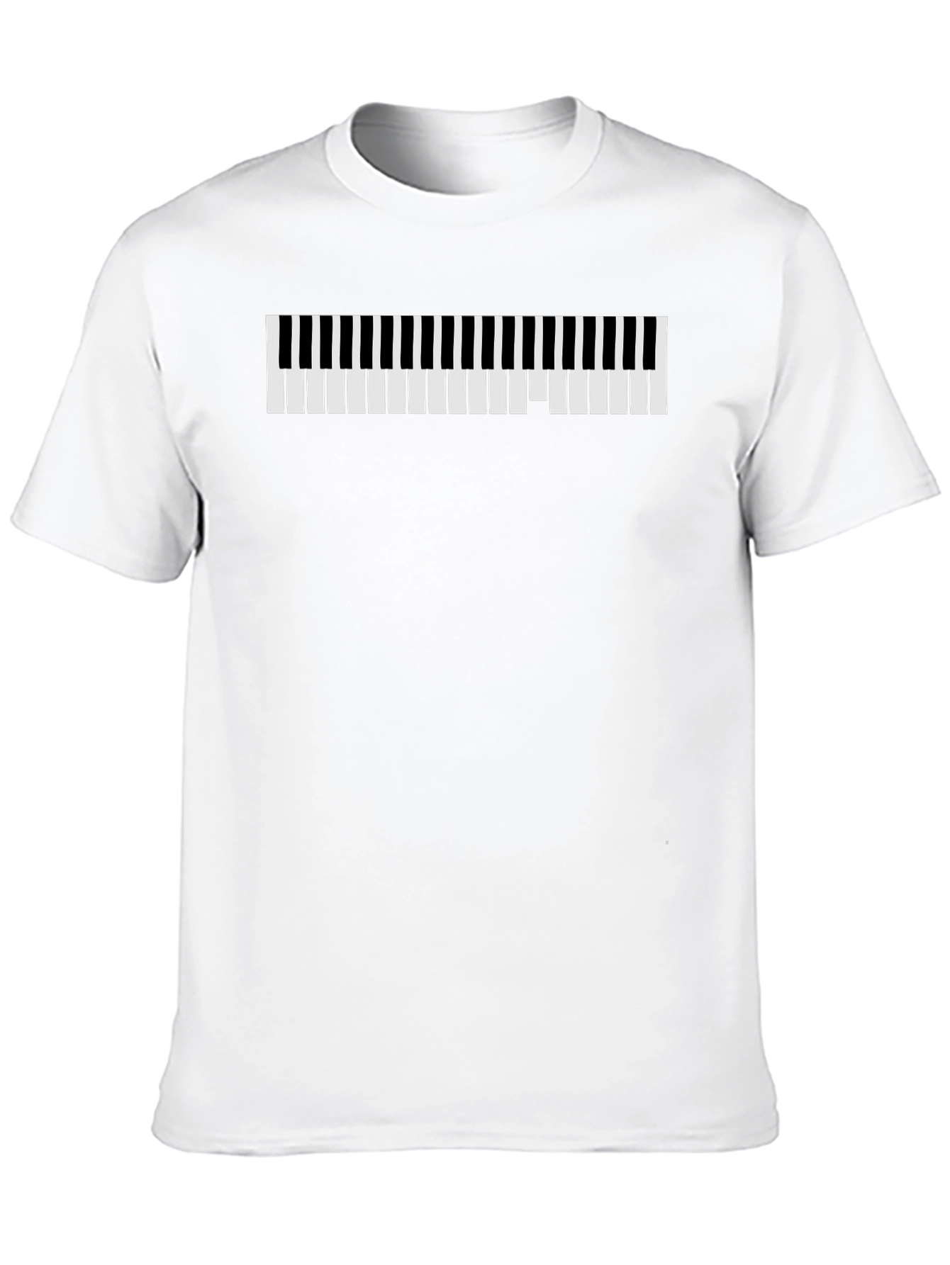 Black Musical Keys Tee - Stylish Piano Design T-Shirt view 10