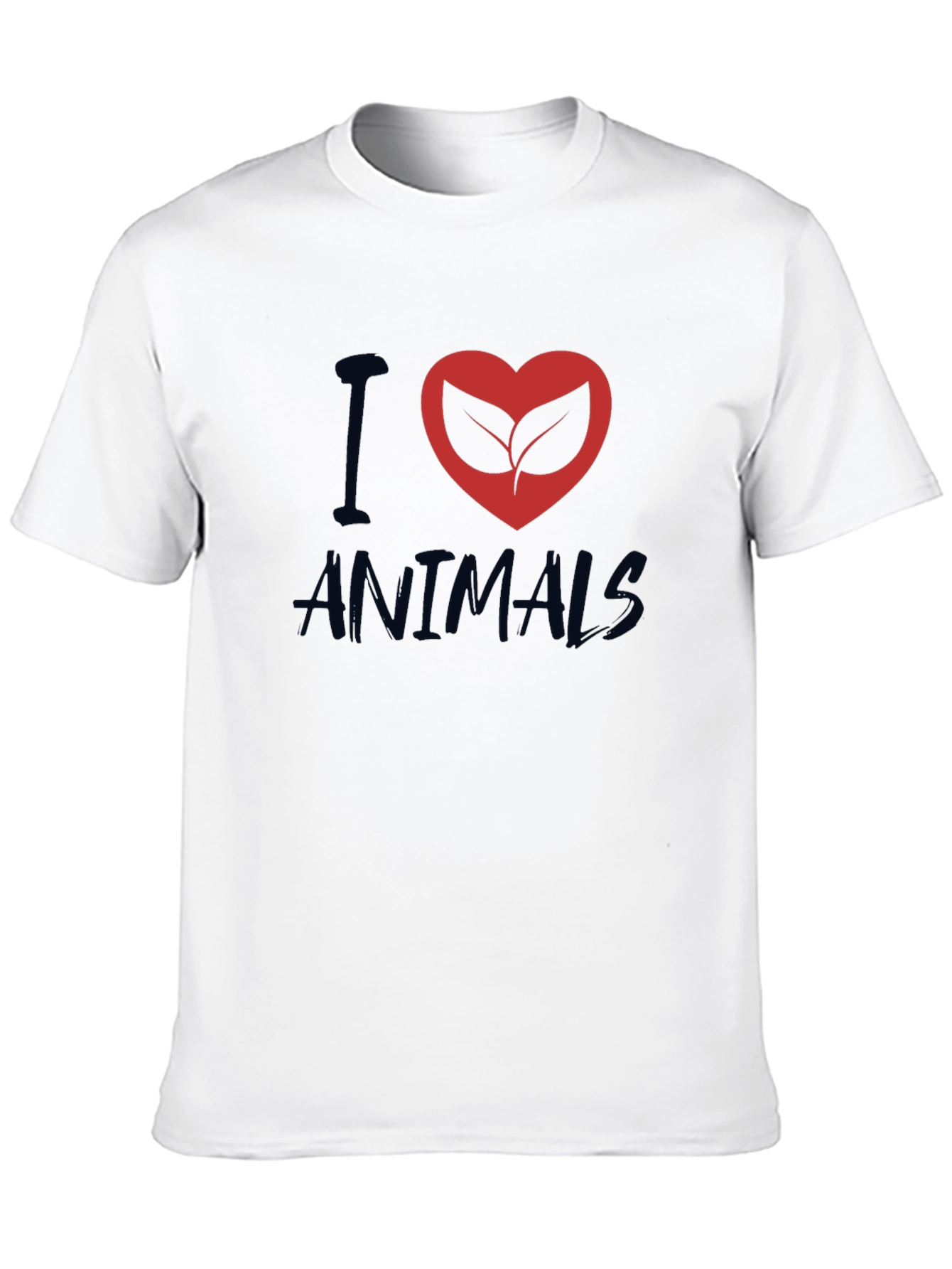 Black I Heart Animals Graphic T-Shirt - Vegan Friendly view 10