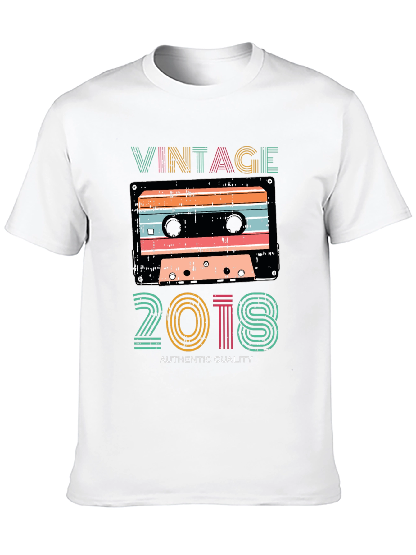 Black Vintage 2018 Cassette Tape Graphic T-Shirt view 10