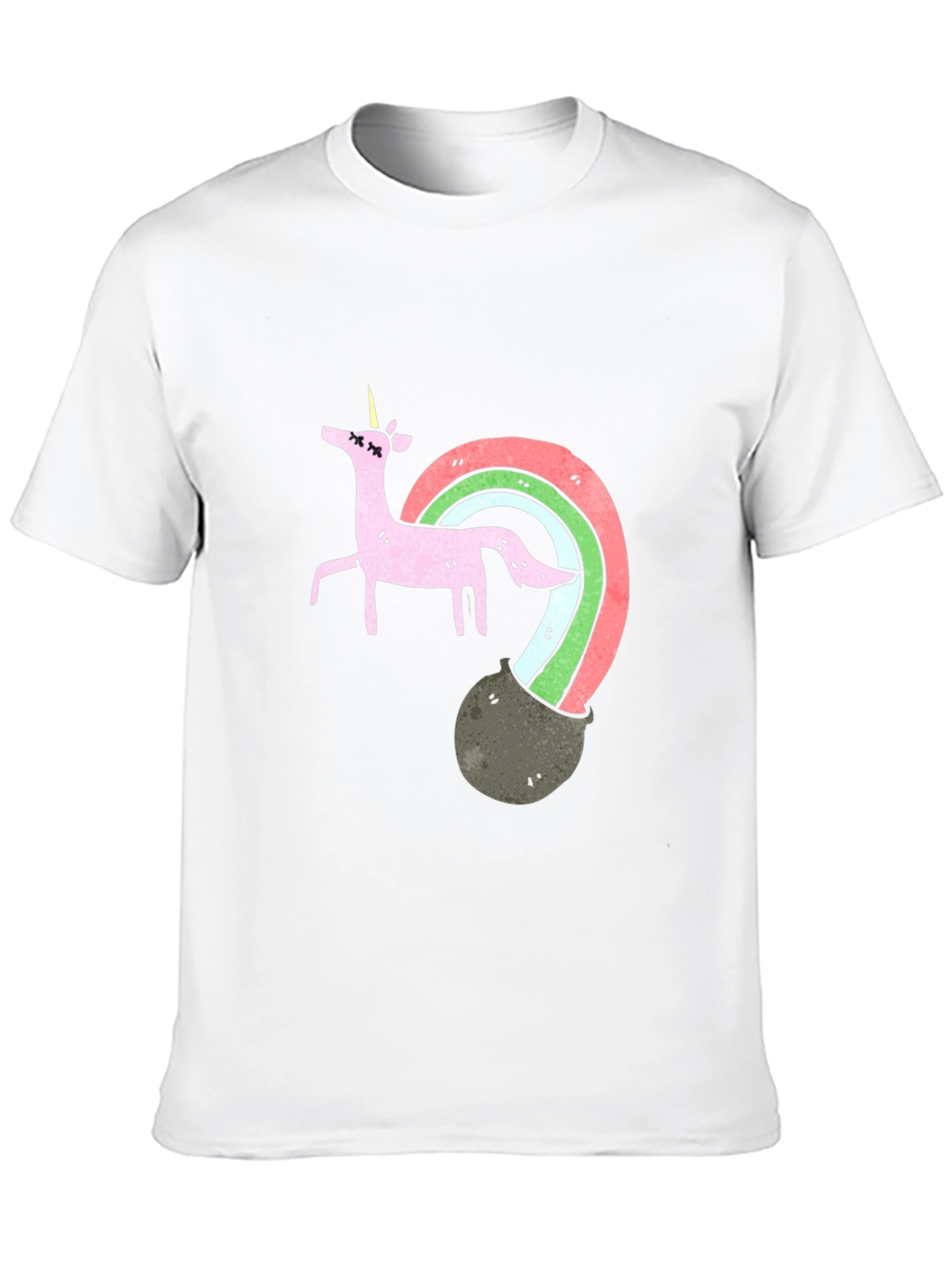 Black Unicorn Rainbow Pot T-Shirt view 10