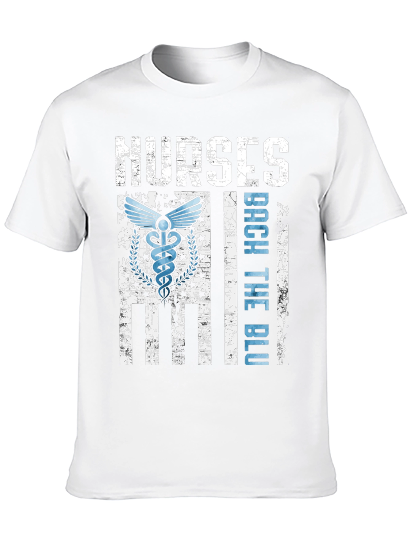 Black Nurses Back The Blue T-Shirt - Healthcare Support Apparel view 10
