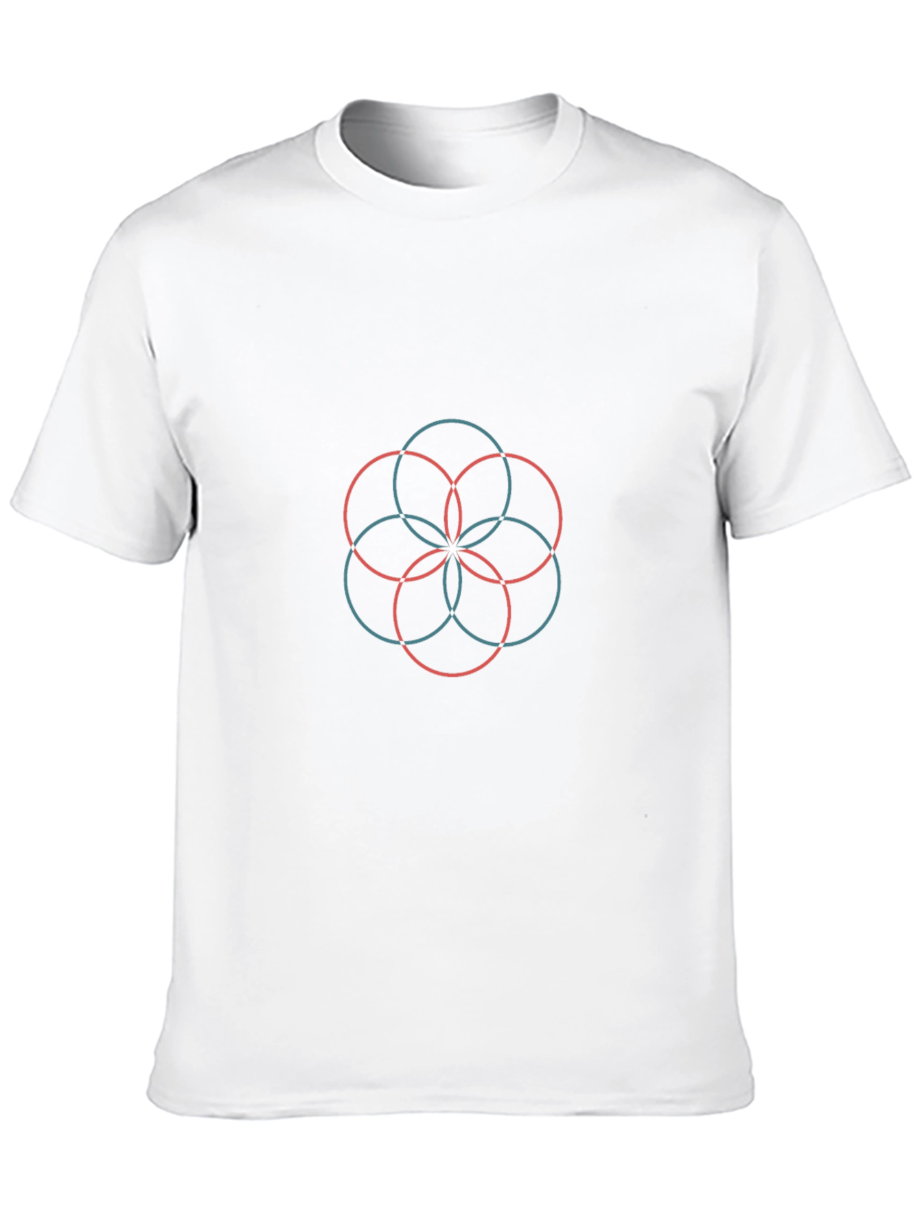 Black Geometric Circle Pattern Black T-Shirt view 10
