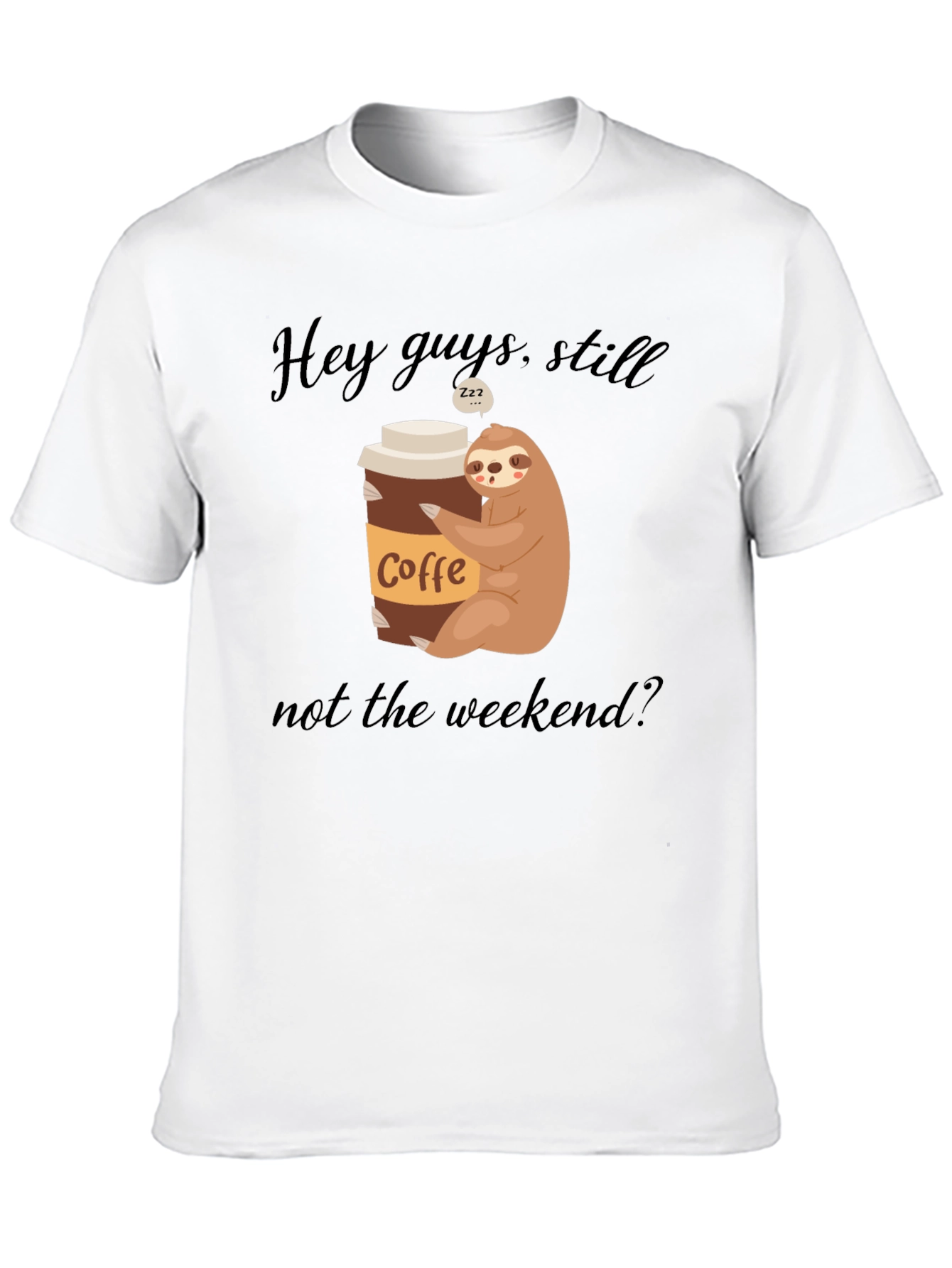 Black Coffee Sloth Graphic Tee - Weekend Vibes view 10