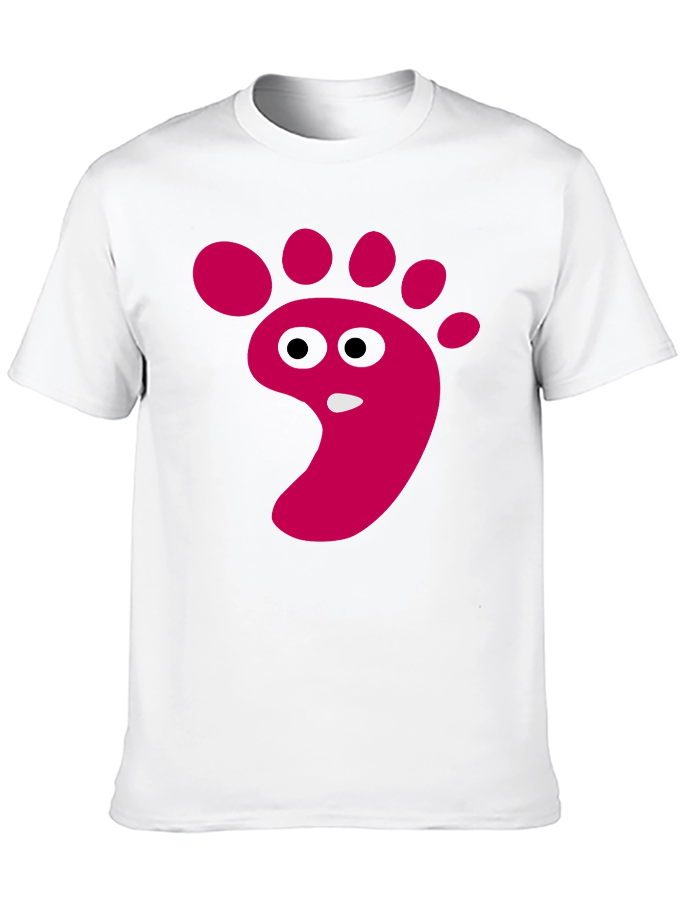 Black Funny Footprint Graphic T-Shirt - Black Cotton Tee view 10