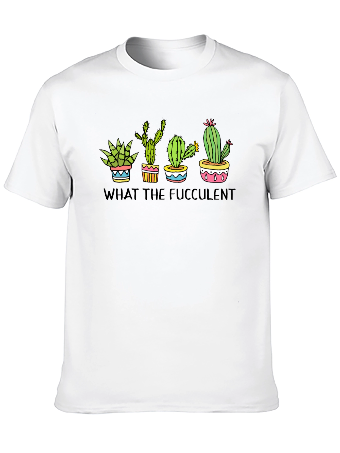 Black What the Fucculent Cactus Graphic Tee - Black view 10