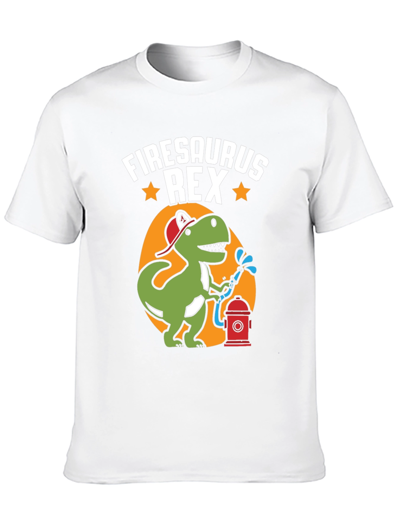 Black Firesaurus Rex Graphic Tee - Firefighter Dinosaur T-Shirt view 10