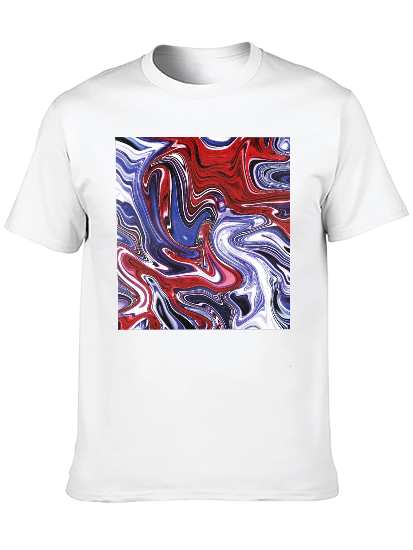 Black Swirled Paint Graphic Tee - Cool Abstract Art T-Shirt view 10