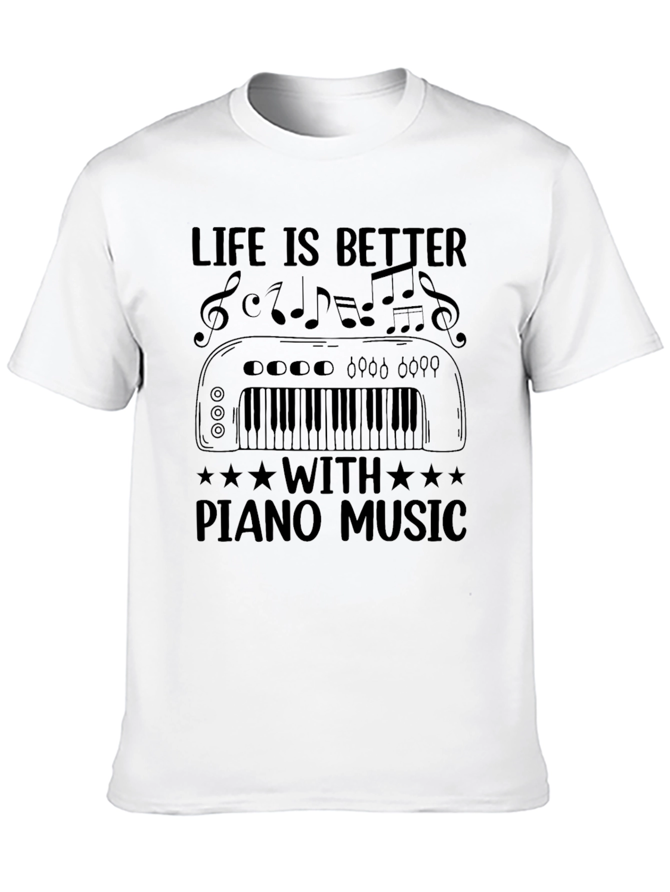 Black Life is Better Piano Music Black T-Shirt view 10