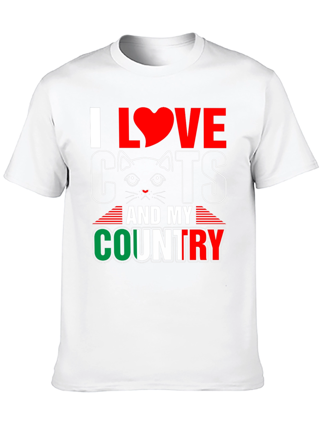 Black I Love Cats and My Country T-Shirt view 10