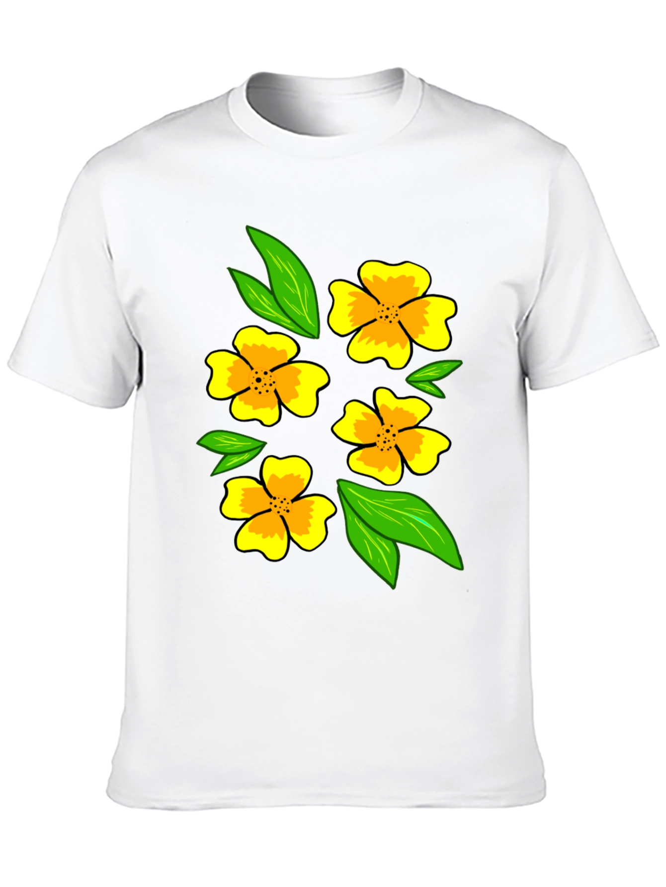 Black Floral Print Black T-Shirt - Men's Casual Fashion view 10