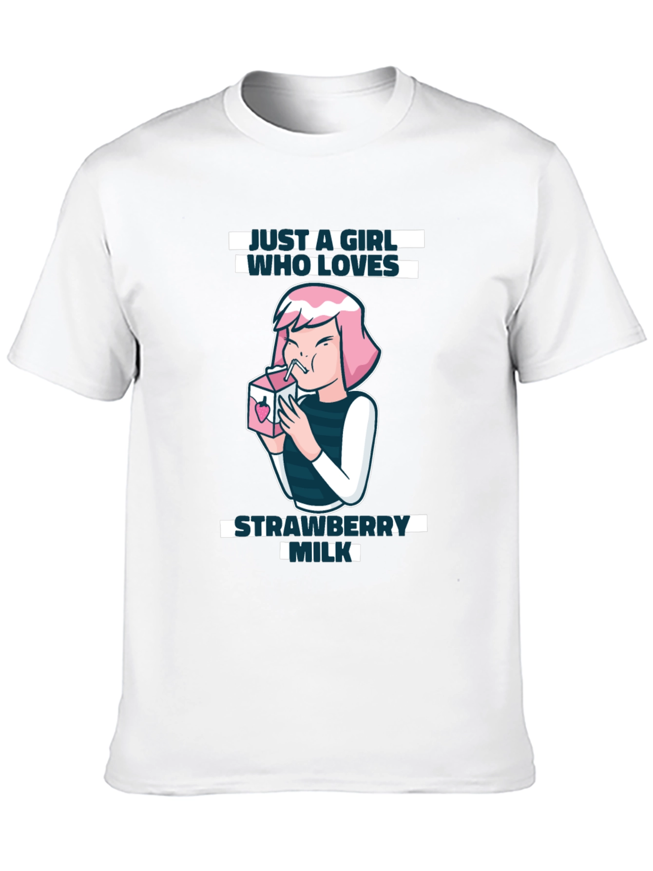 Black Strawberry Milk Lover T-Shirt view 10