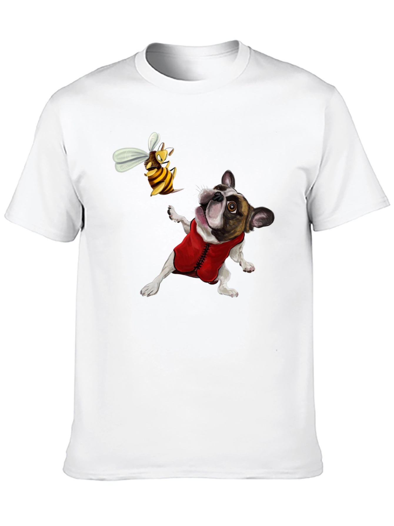 Black Dog & Bee Graphic Tee - Novelty T-Shirt view 10