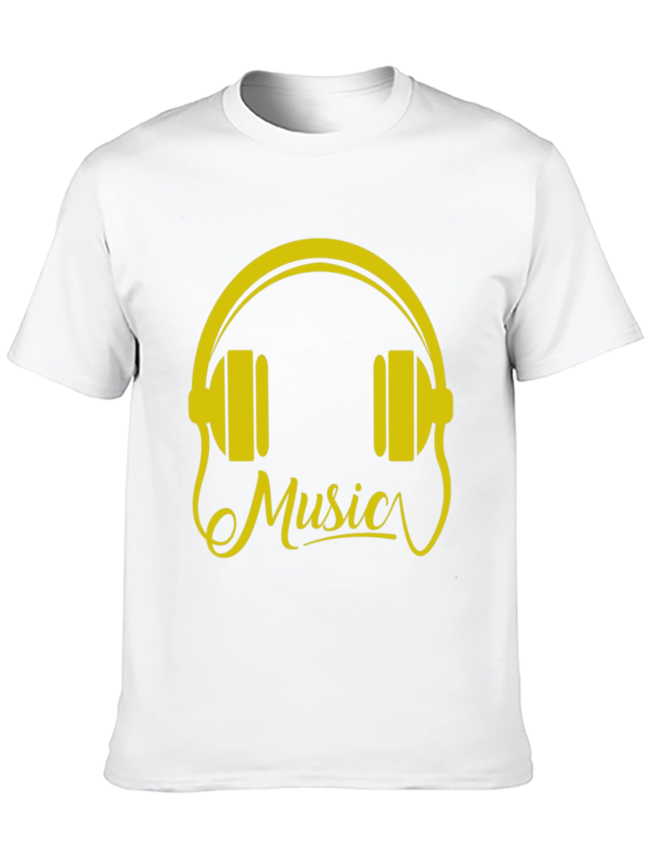 Music Headphones Graphic Tee - Black Cotton T-Shirt - 10