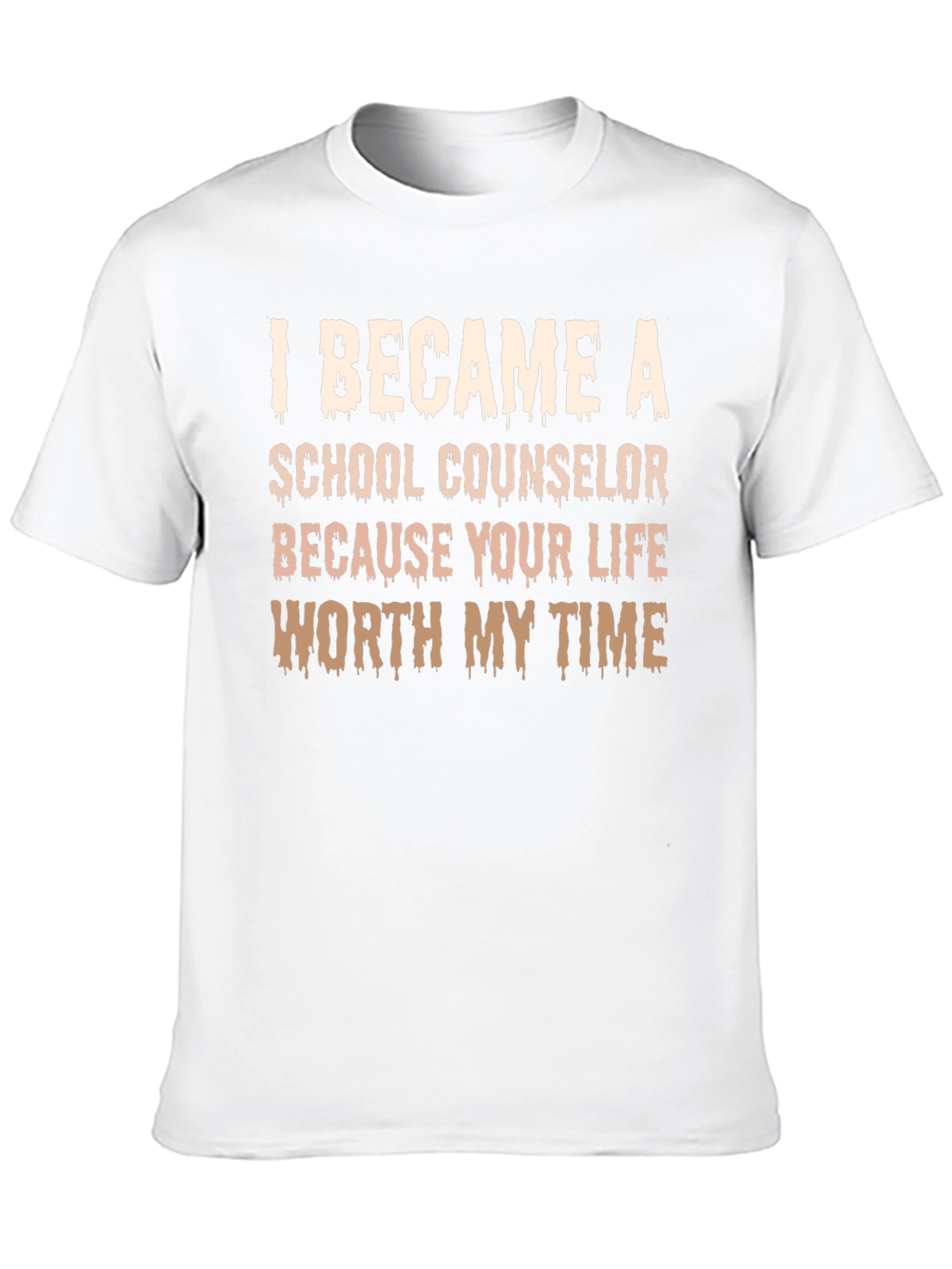 Black School Counselor T-Shirt - 'Your Life Worth My Time' view 10