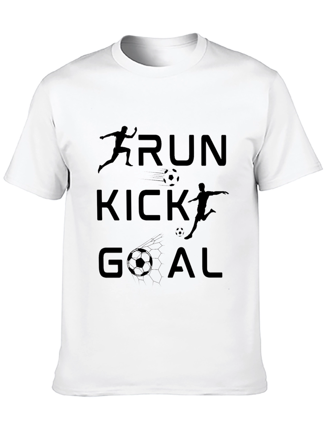 Run Kick Goal Black Graphic Tee - 10