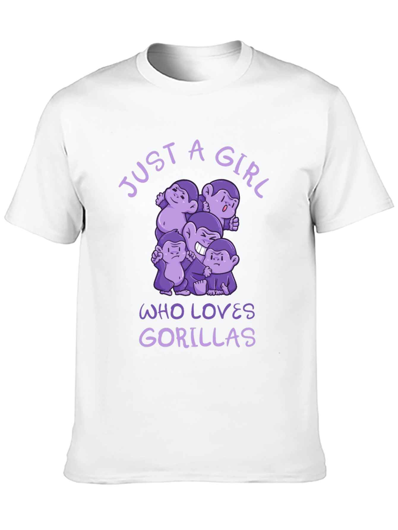 Black Just A Girl Who Loves Gorillas Black T-Shirt view 10