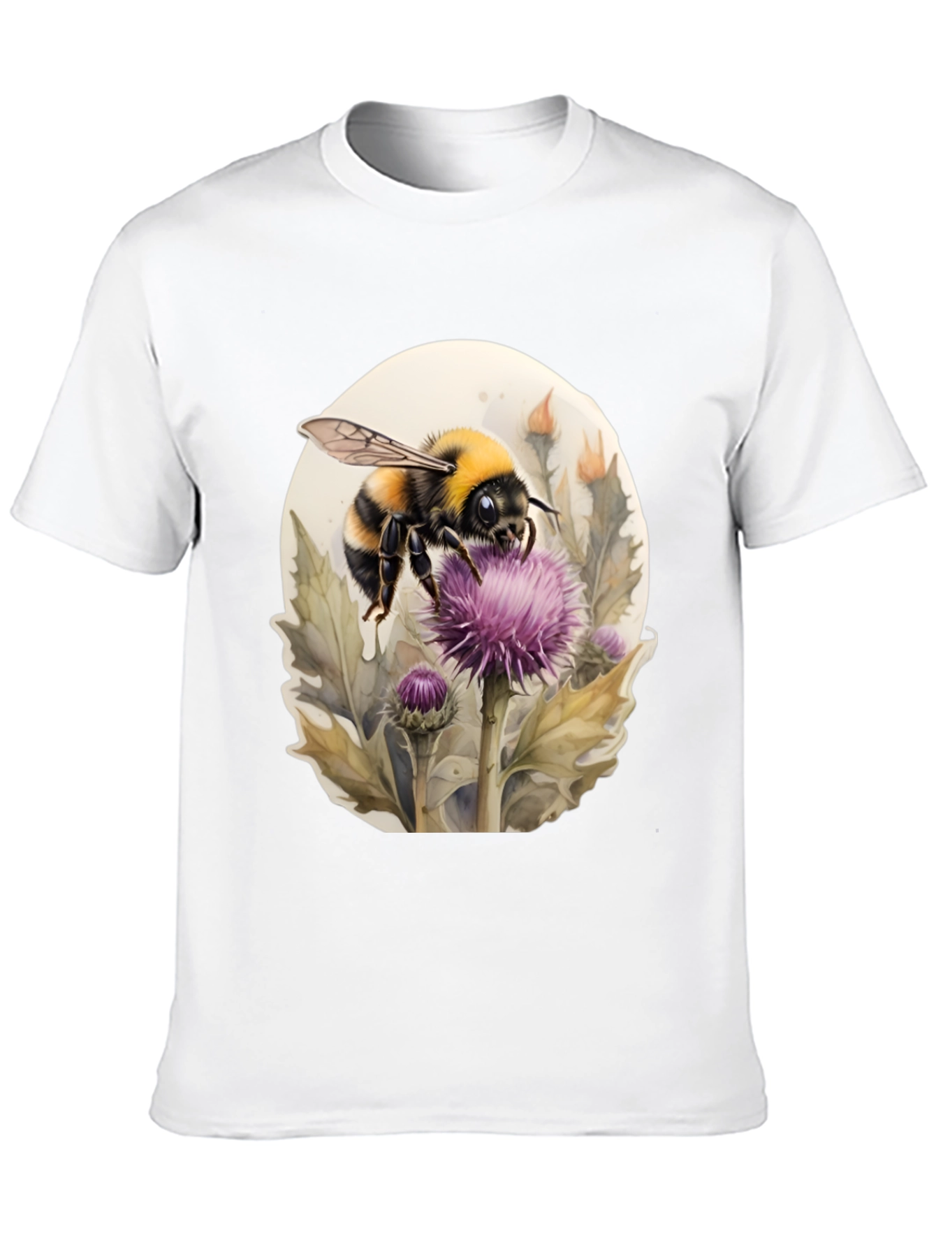 Black Bumble Bee on Thistle Black T-Shirt view 10