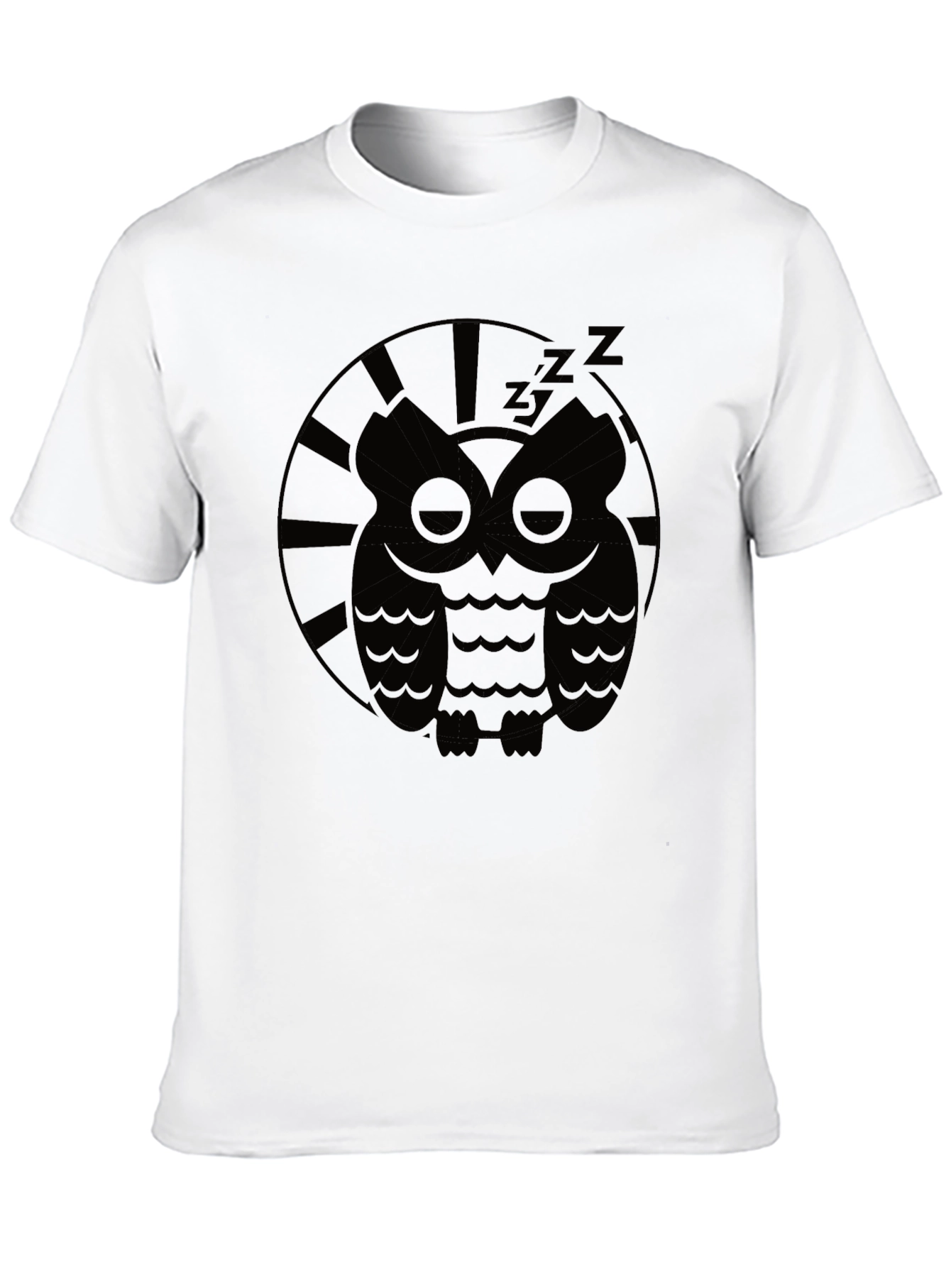 Black Sleepy Owl Graphic Tee - Black Cotton T-Shirt view 10