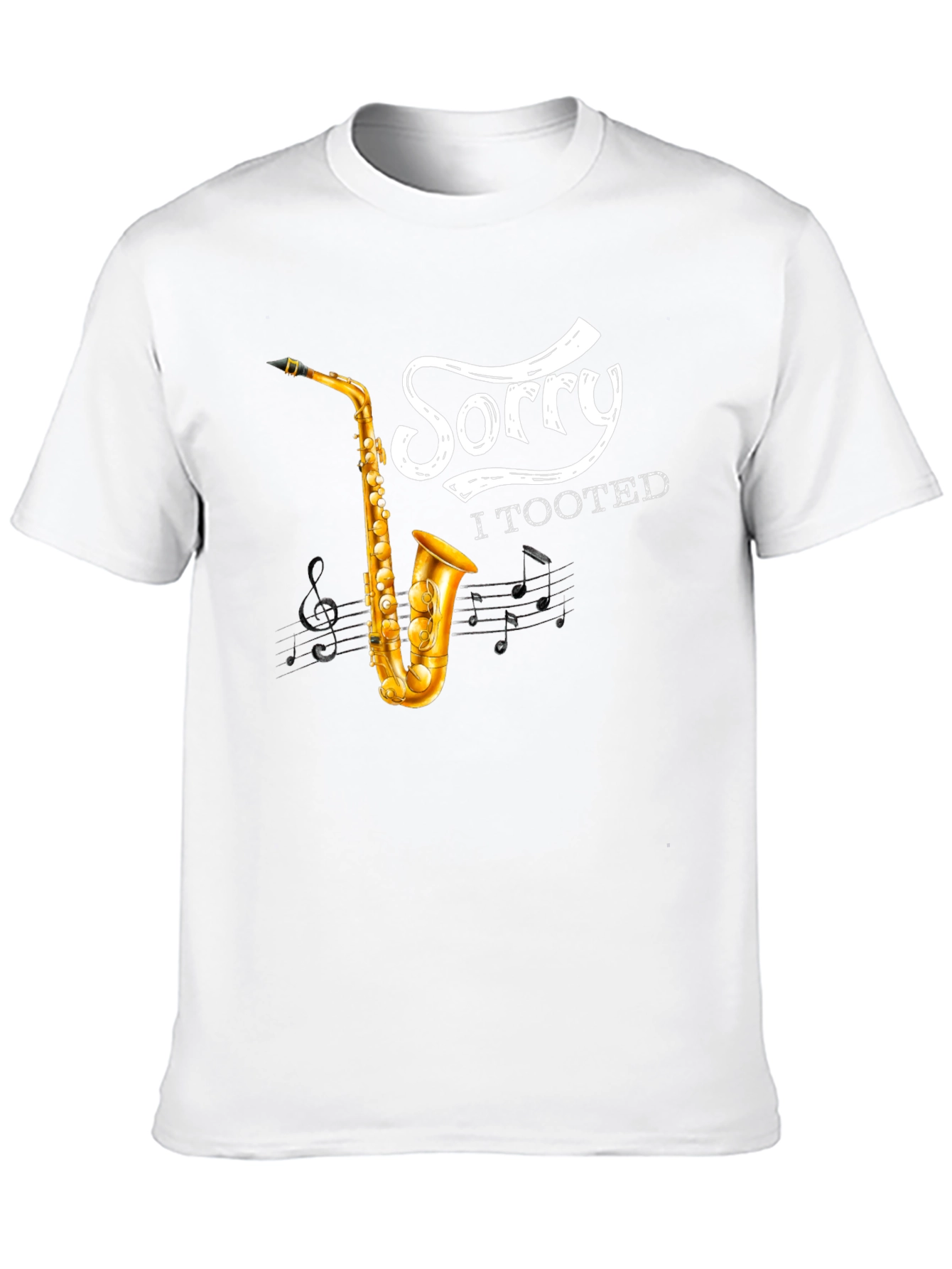 Black Saxophone 'Sorry I Tooted' Graphic Tee view 10