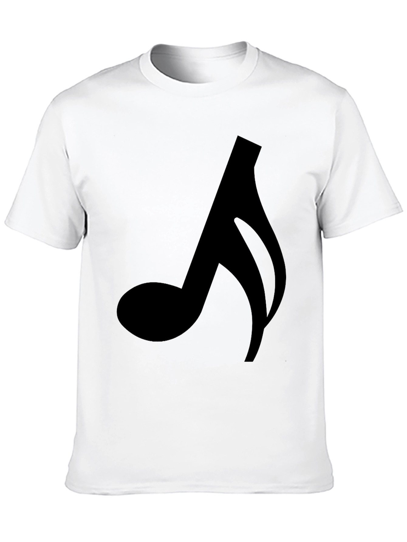 Black Music Note Graphic Tee - Black Cotton Blend T-Shirt view 10