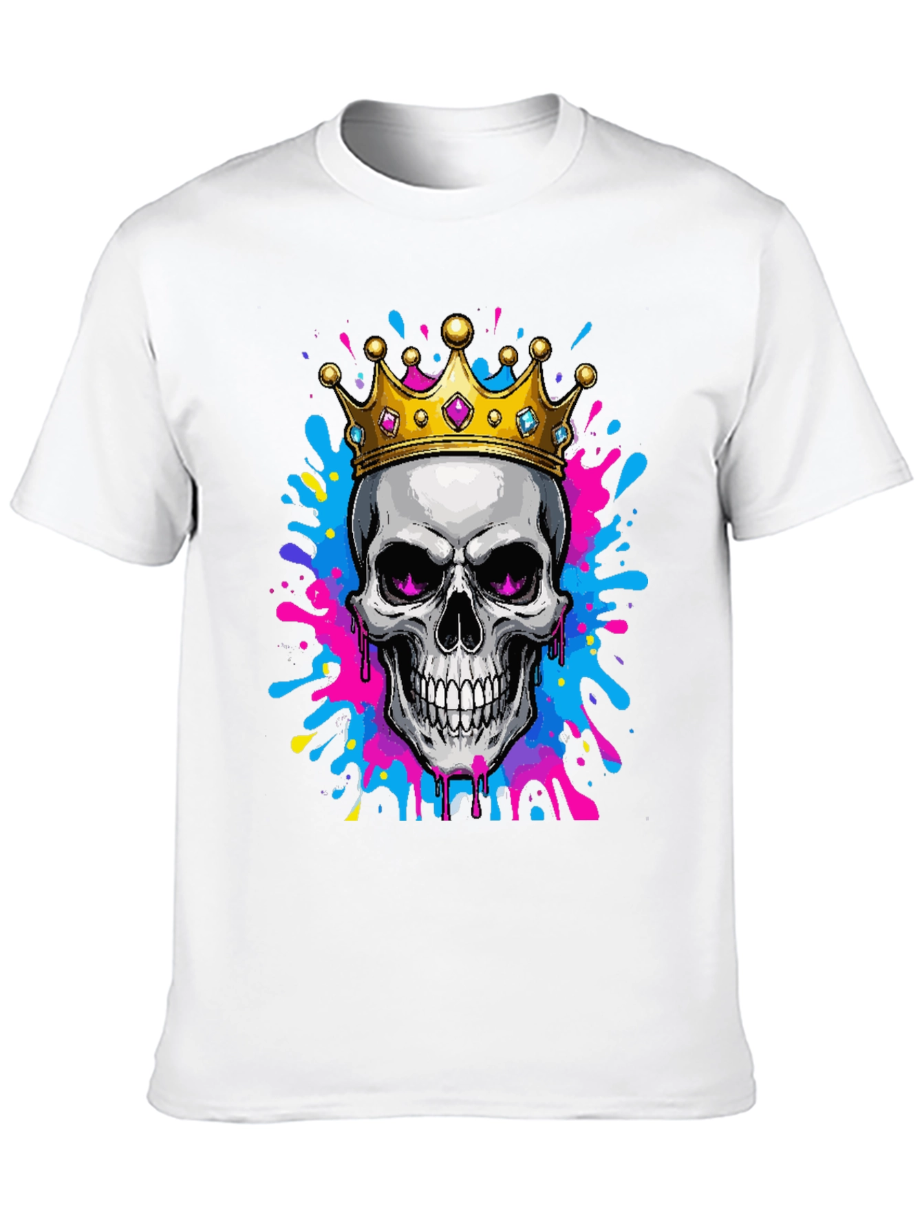 Black Skull King Graphic Tee - Bold Artistic Design view 10
