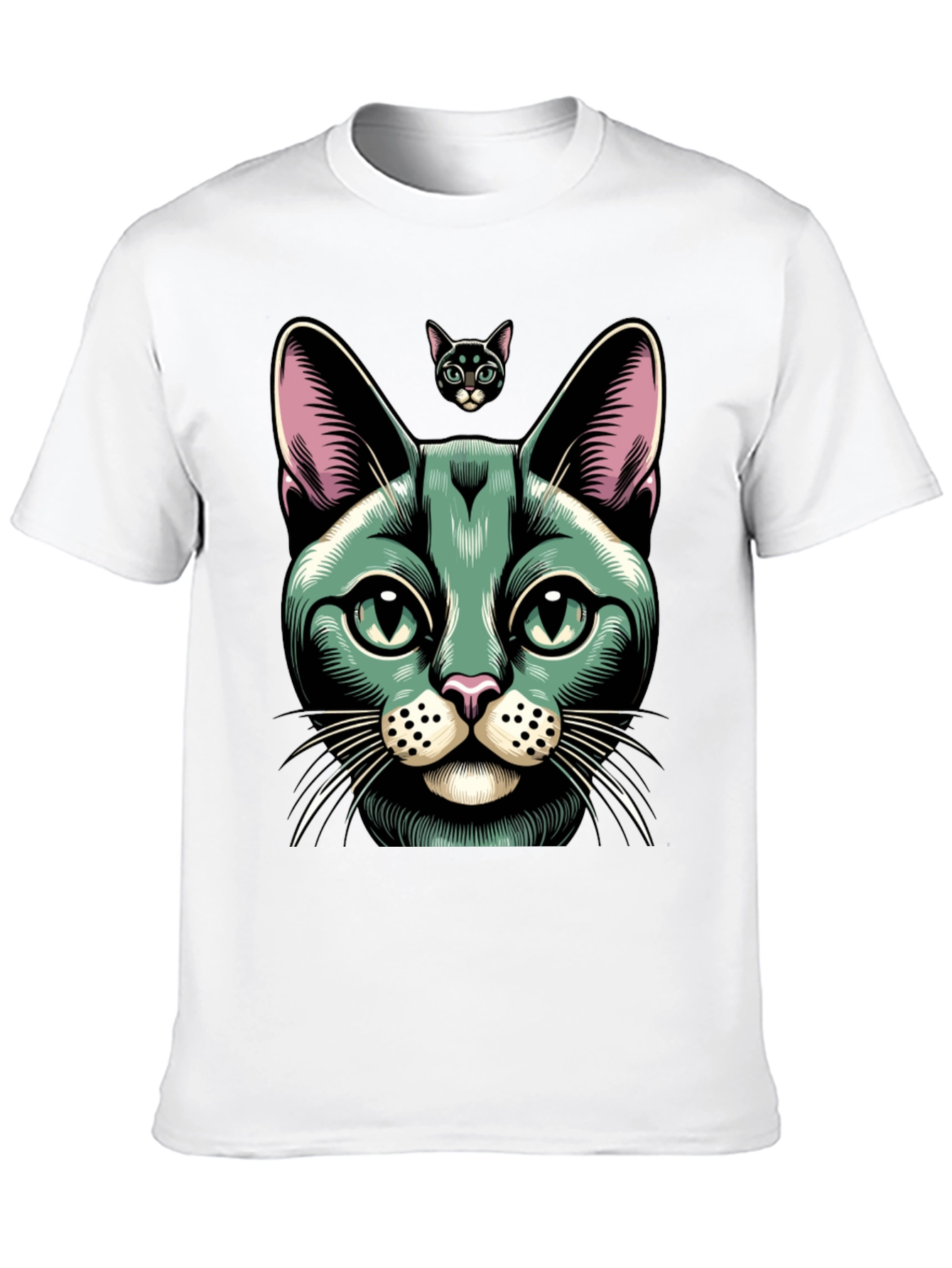 Black Cool Cat Graphic Tee - Black Cotton Blend view 10