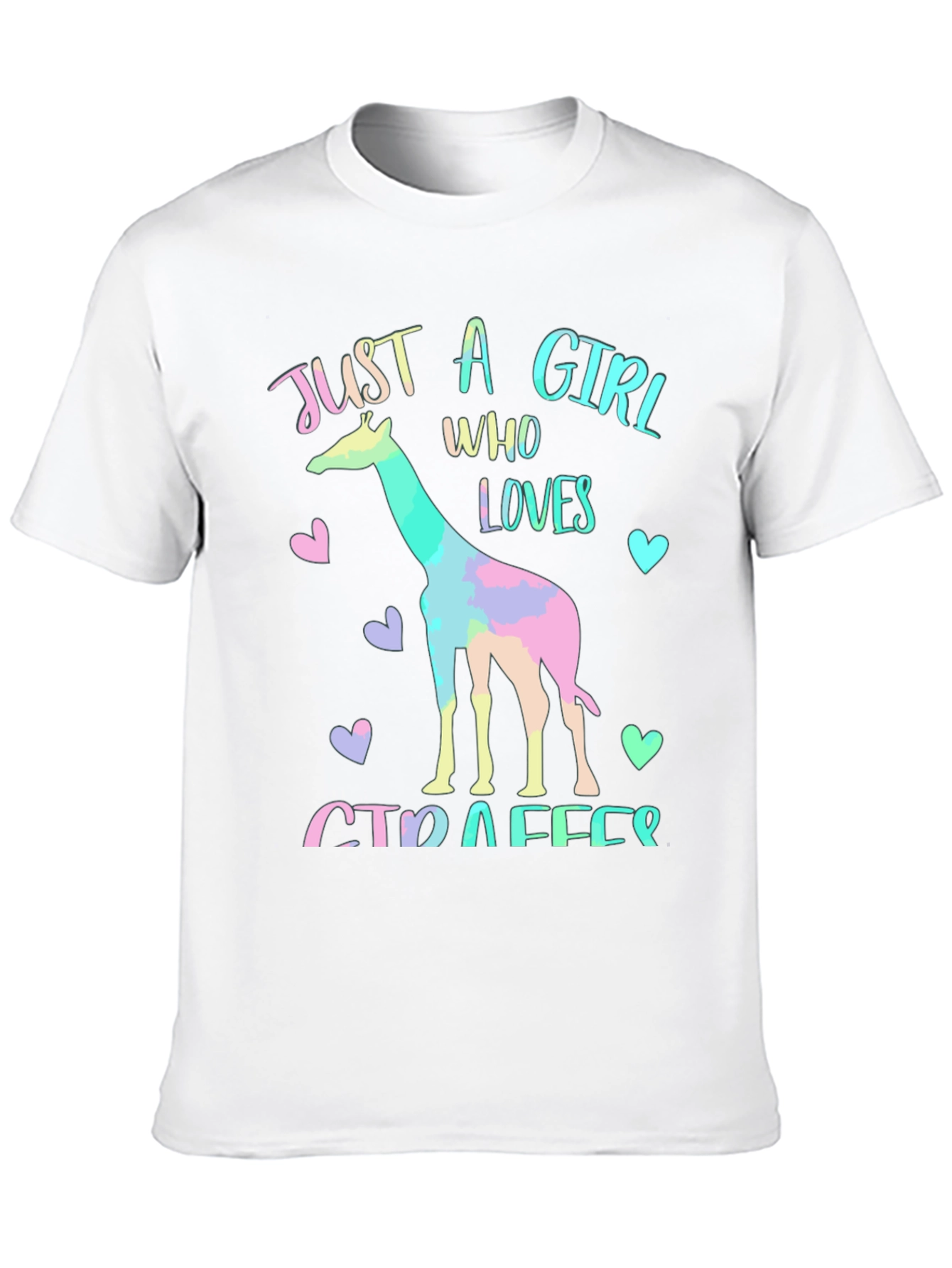 Black Giraffe Lover T-Shirt - Just A Girl Who Loves Giraffes Tee view 10