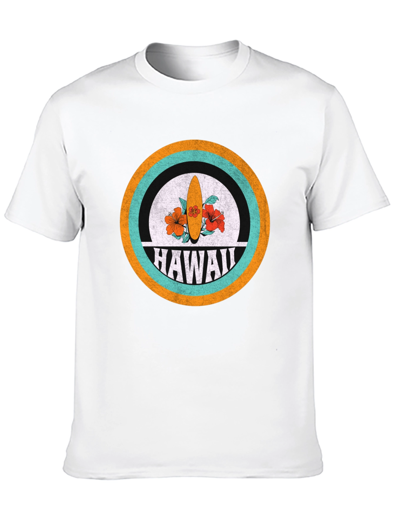 Black Hawaii Surfboard Graphic Tee - Retro Style view 10