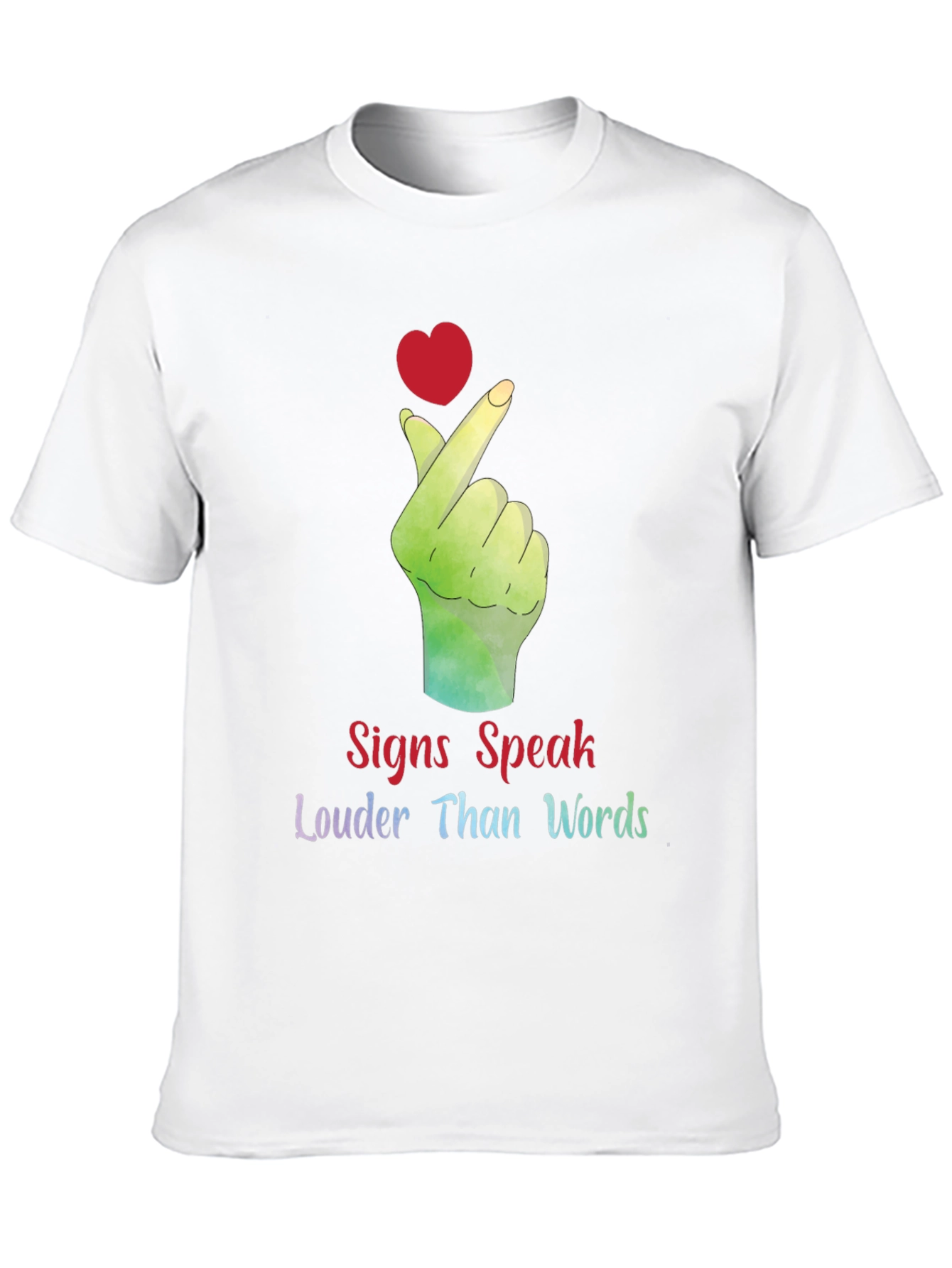 Black Signs Speak Louder Than Words Graphic Tee view 10