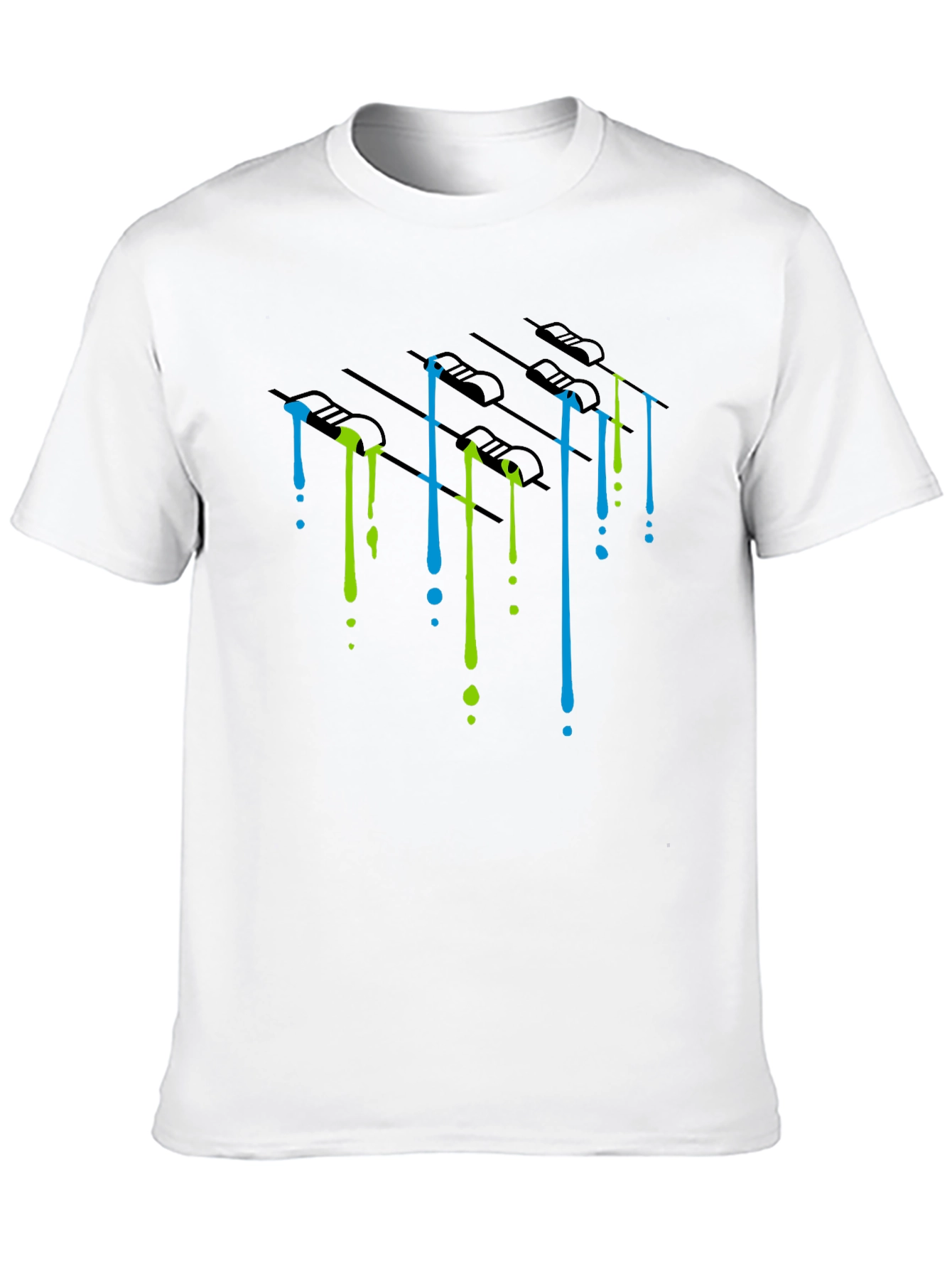 Black Dripping Paint Mixer Graphic Tee - Black view 10