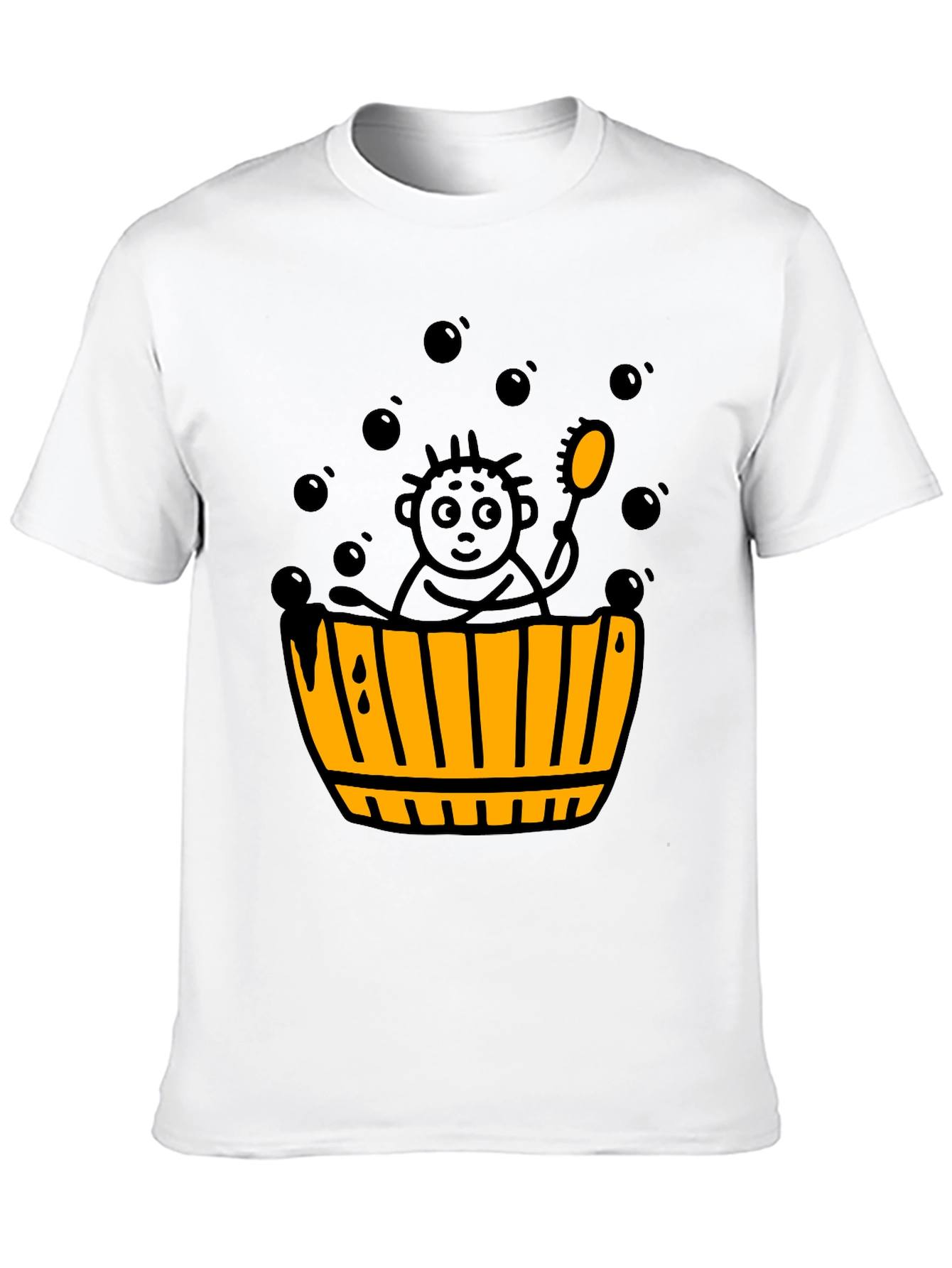 Black Cartoon Bath Time T-Shirt view 10