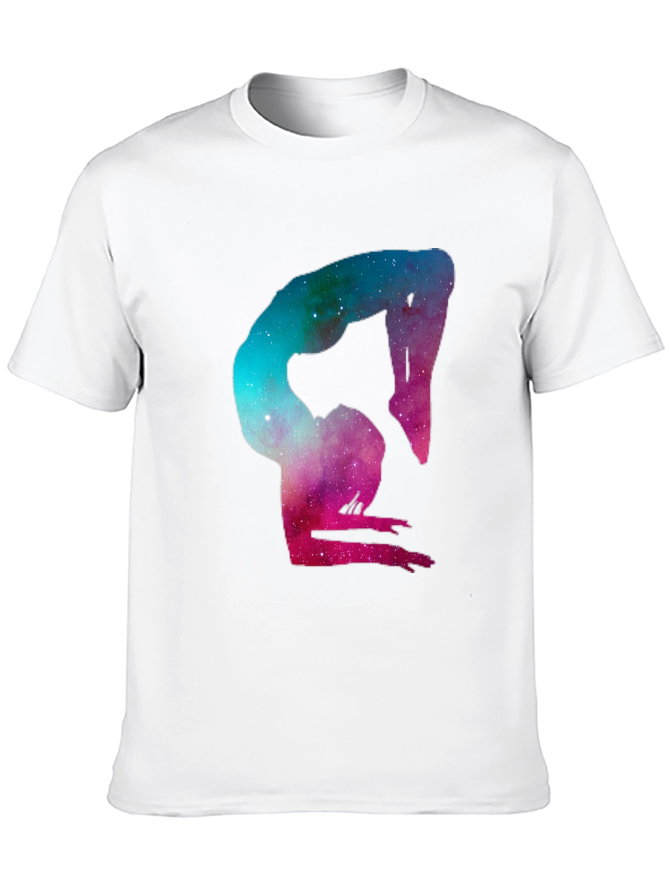 Black Cosmic Yoga Pose Graphic Tee - Black Cotton Blend view 10