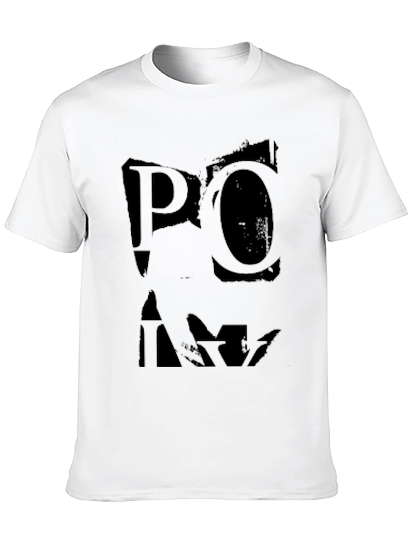 Black Black T-Shirt with Distressed Graphic Print view 10