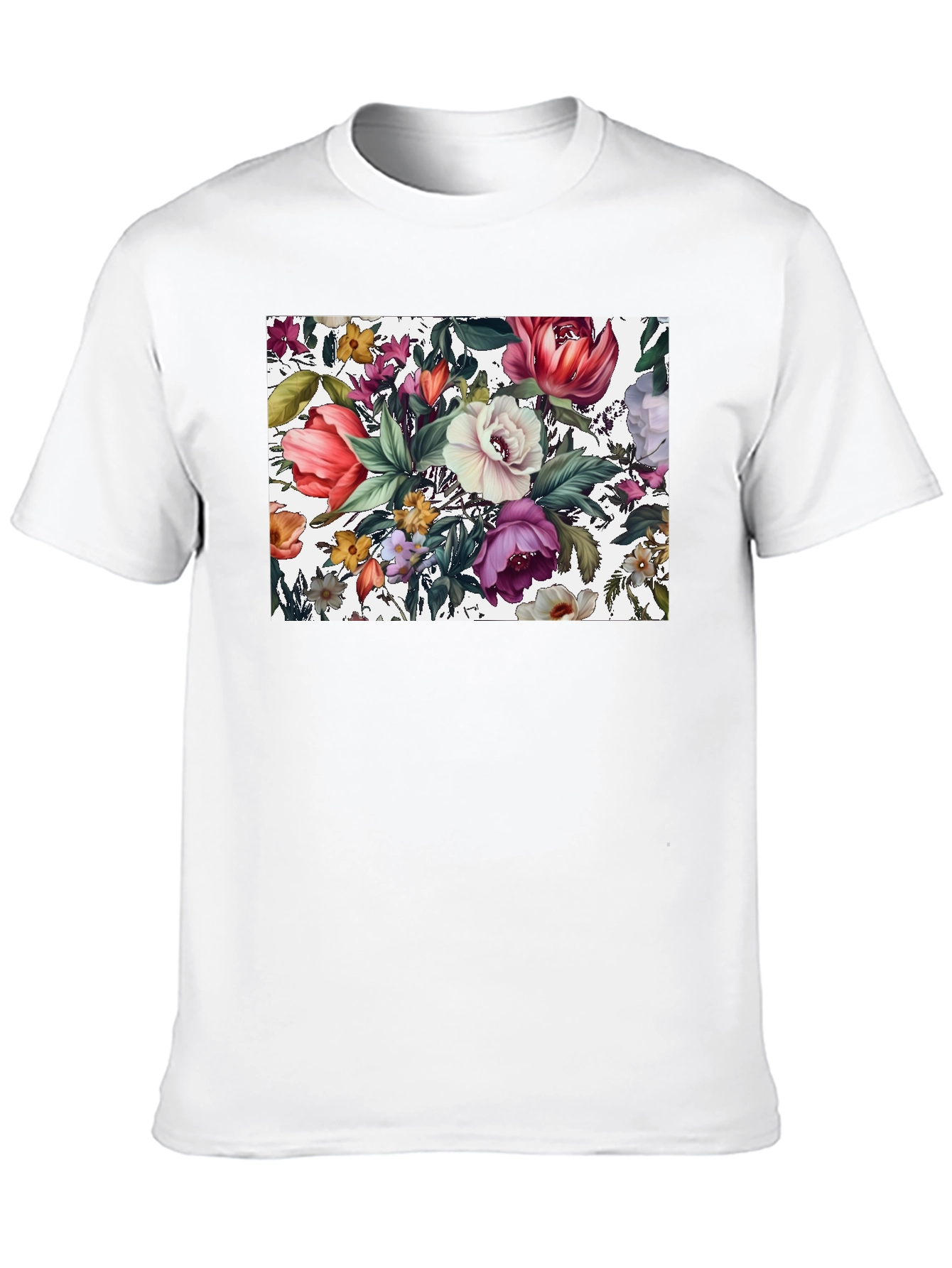 Black Floral Print Black T-Shirt view 10