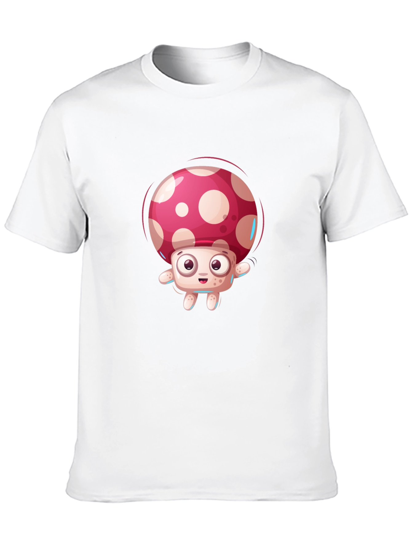 Black Cartoon Mushroom Graphic Tee - Black Casual Top view 10