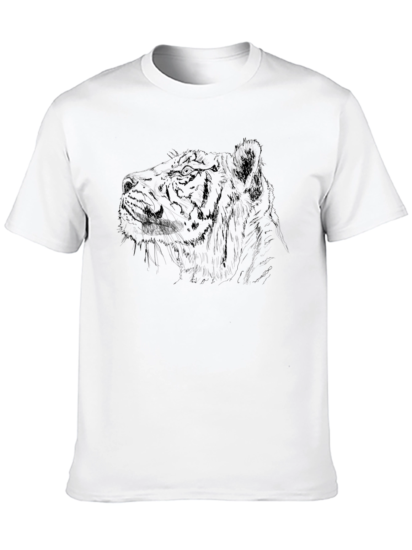 Black Lion Sketch Graphic Tee - Black Cotton Blend T-Shirt view 10