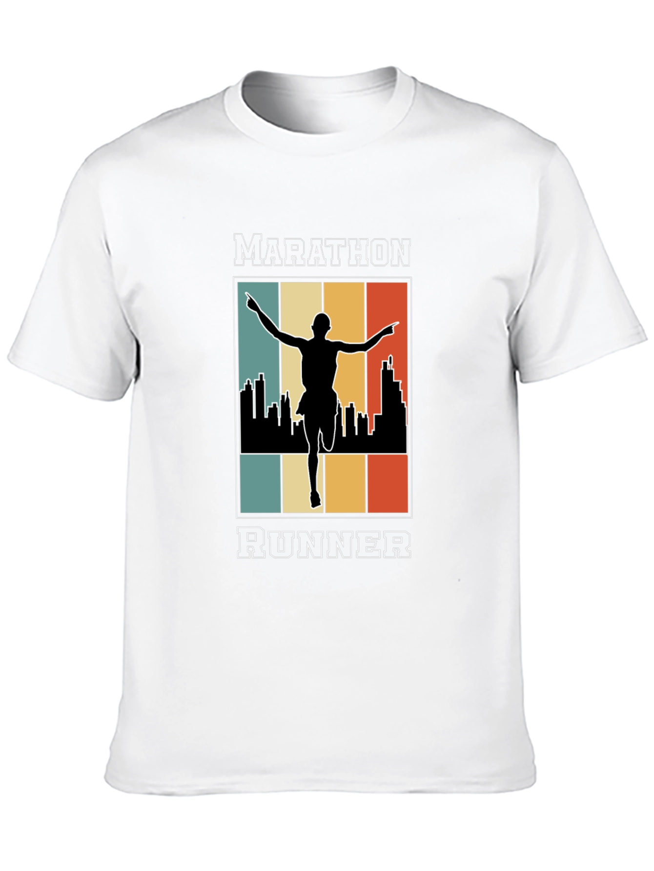 Black Marathon Runner Graphic Tee - Retro Style view 10