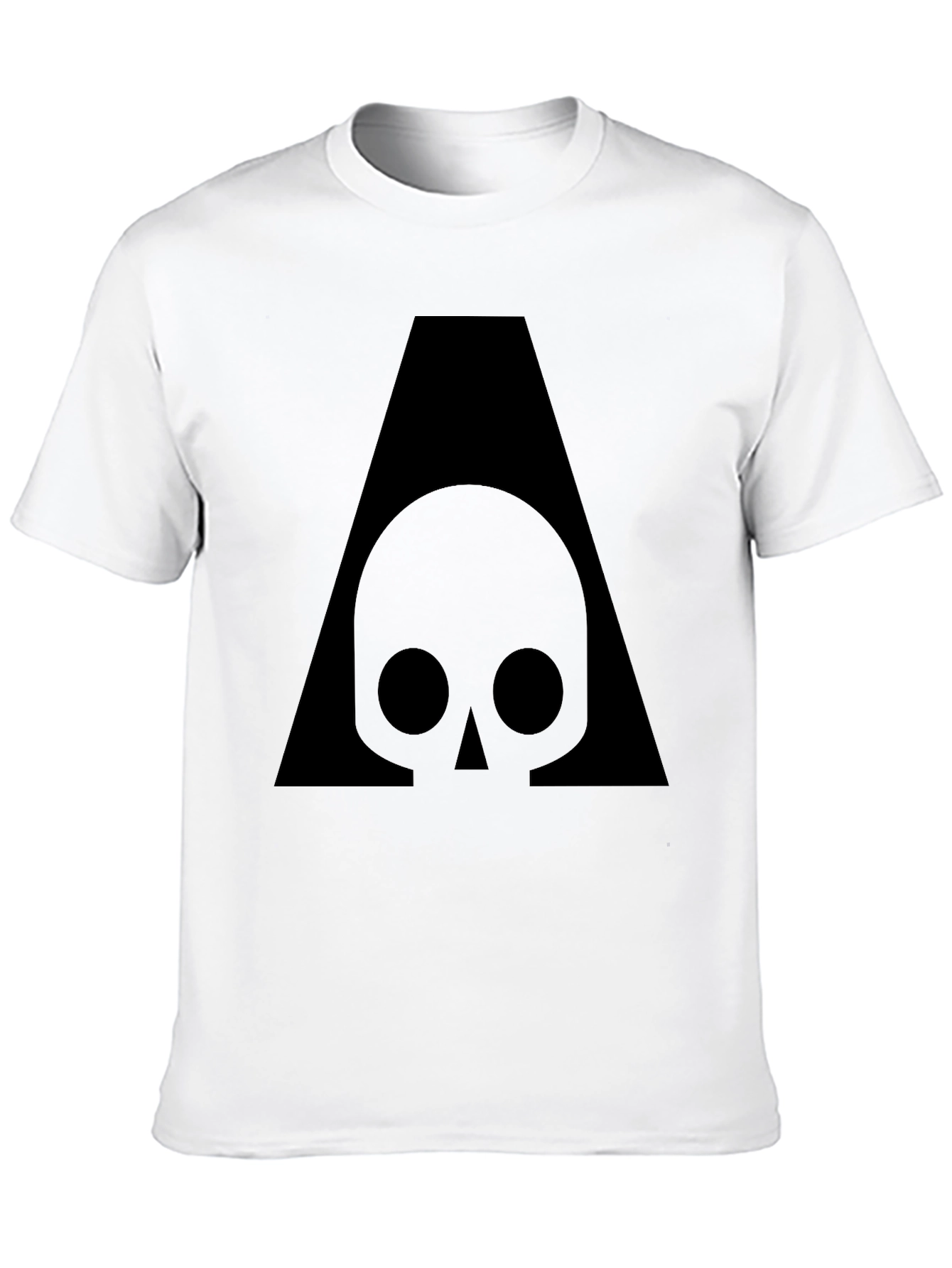 Black Skull & Triangle Graphic Print Black T-Shirt view 10