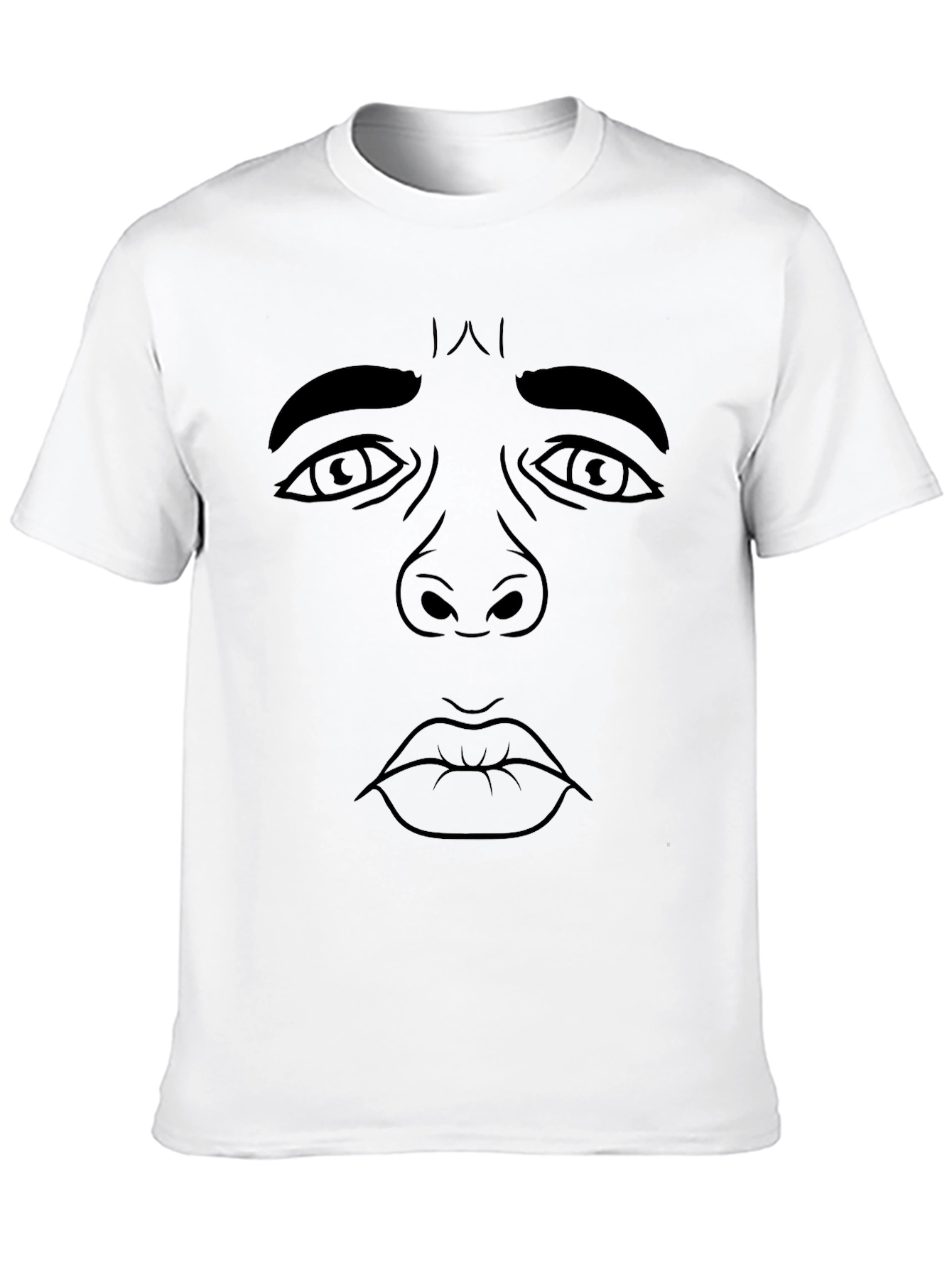 Black Expressive Face Graphic Black T-Shirt view 10