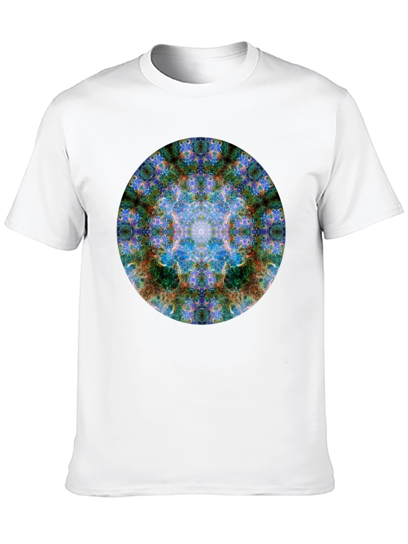 Black Abstract Mandala Graphic Print Crew Neck T-Shirt view 10