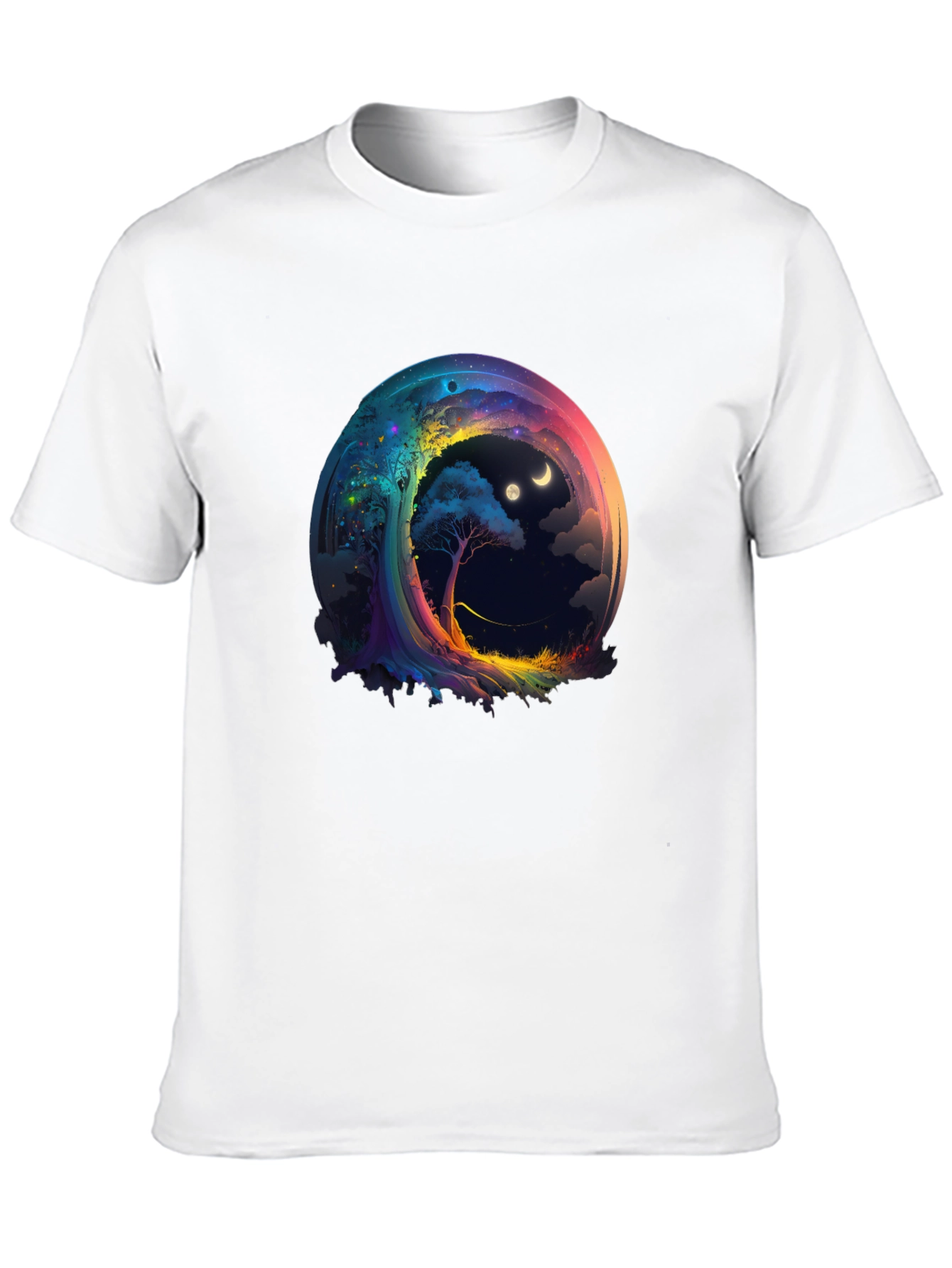 Black Cosmic Dreamscape T-Shirt - Unique Graphic Tee view 10