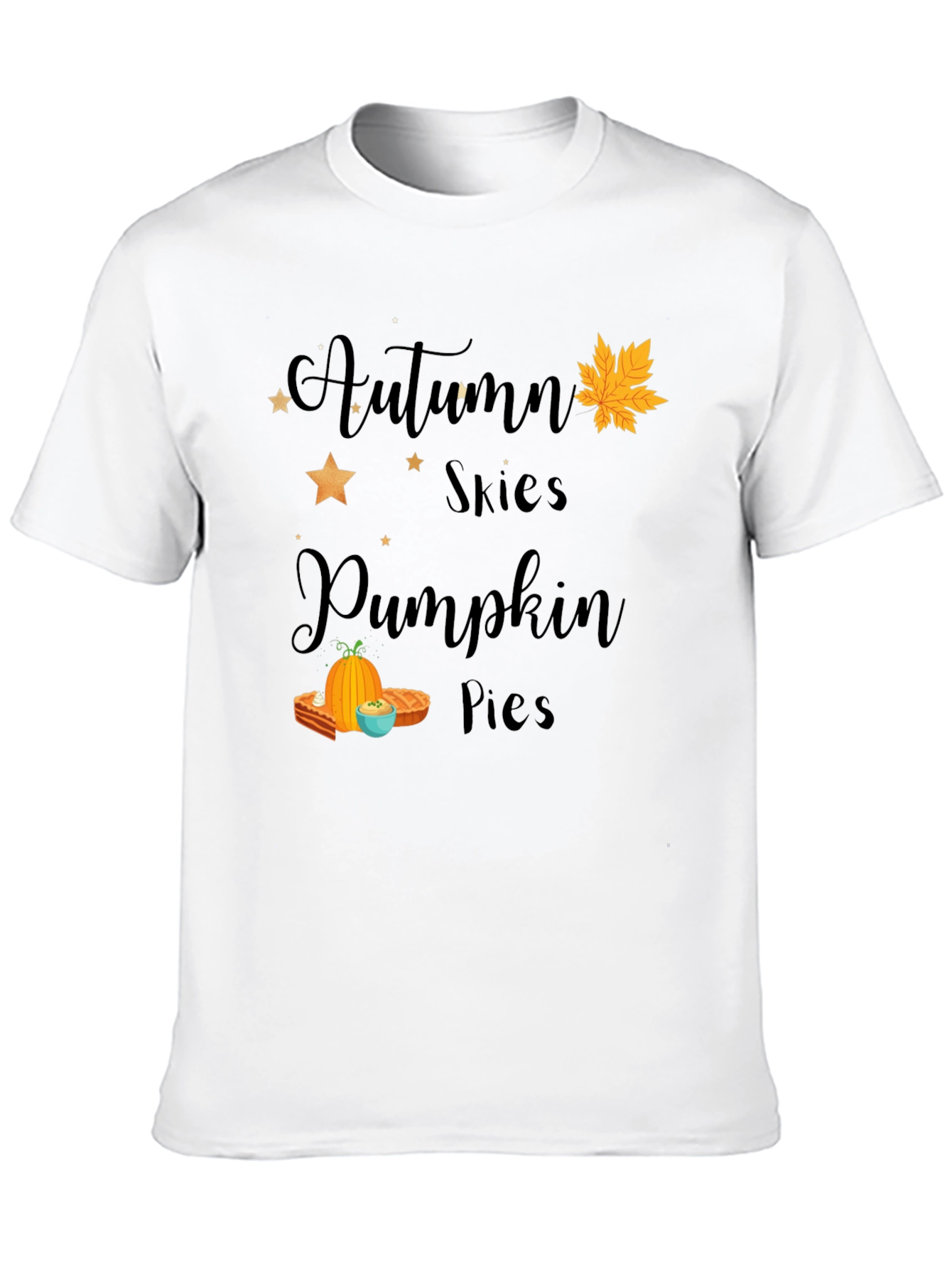 Black Autumn Skies Pumpkin Pies Graphic T-Shirt view 10