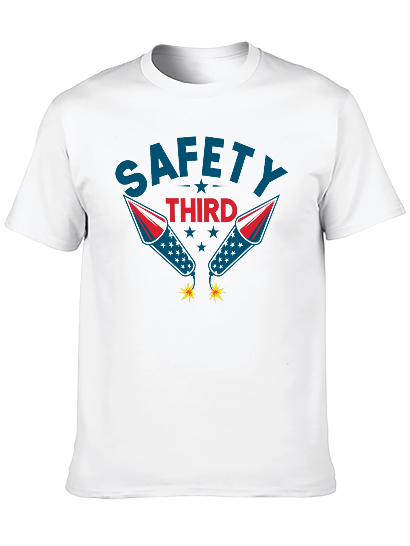 Black Safety Third Graphic Tee Funny Fireworks T-Shirt view 10