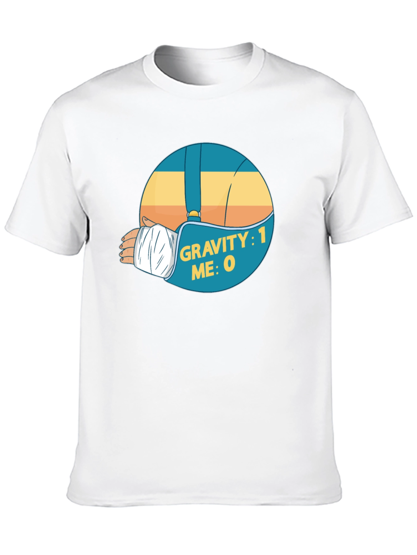 Black Gravity: 1 Me: 0 Funny Broken Arm T-Shirt view 10