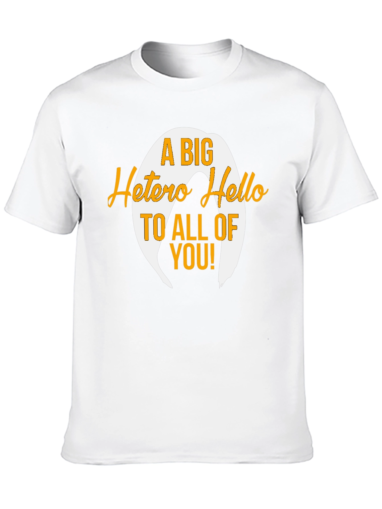 Black A Big Hetero Hello Black T-Shirt view 10