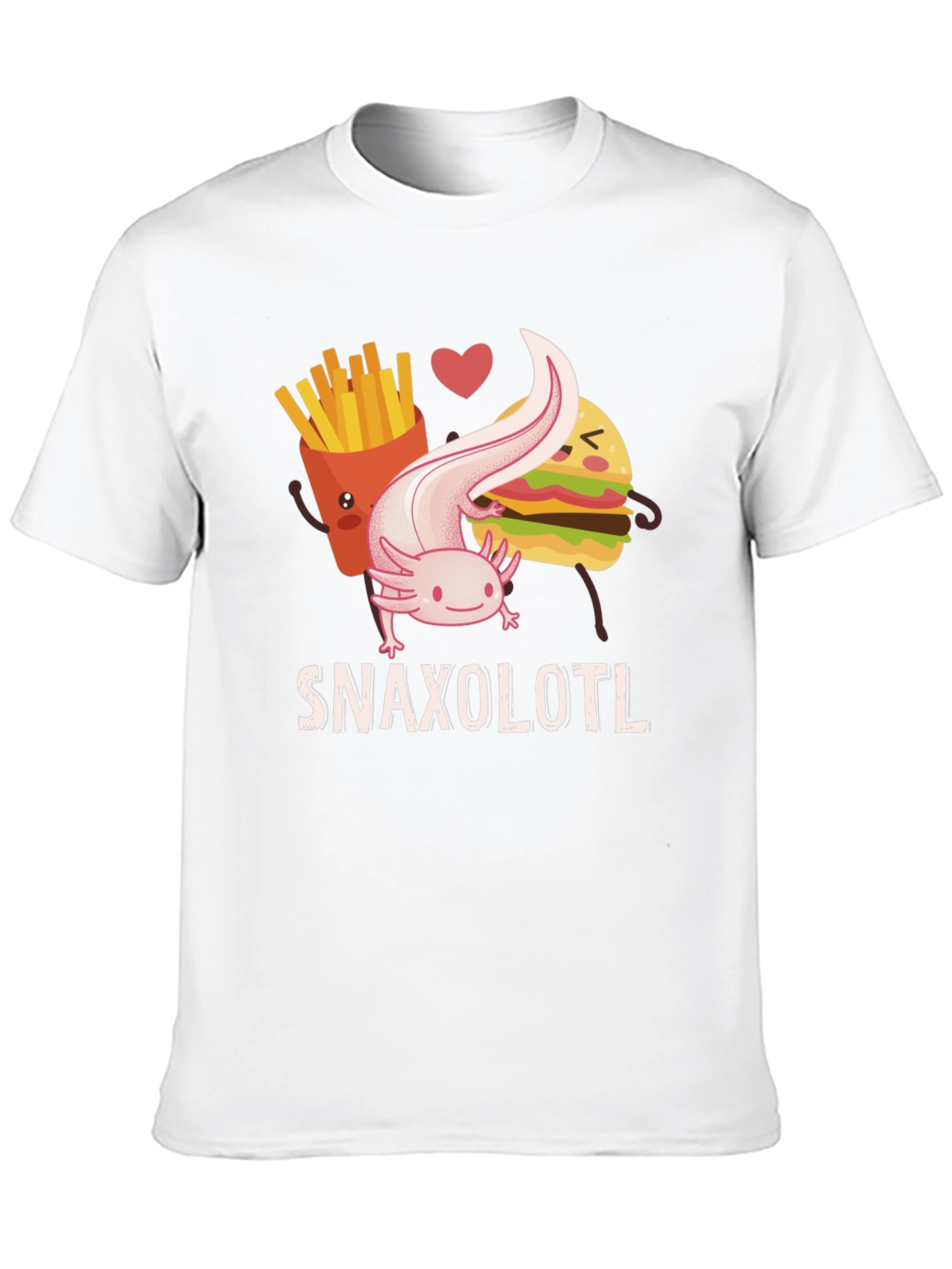 Black Snaxolotl Funny Axolotl Food Lover T-Shirt view 10