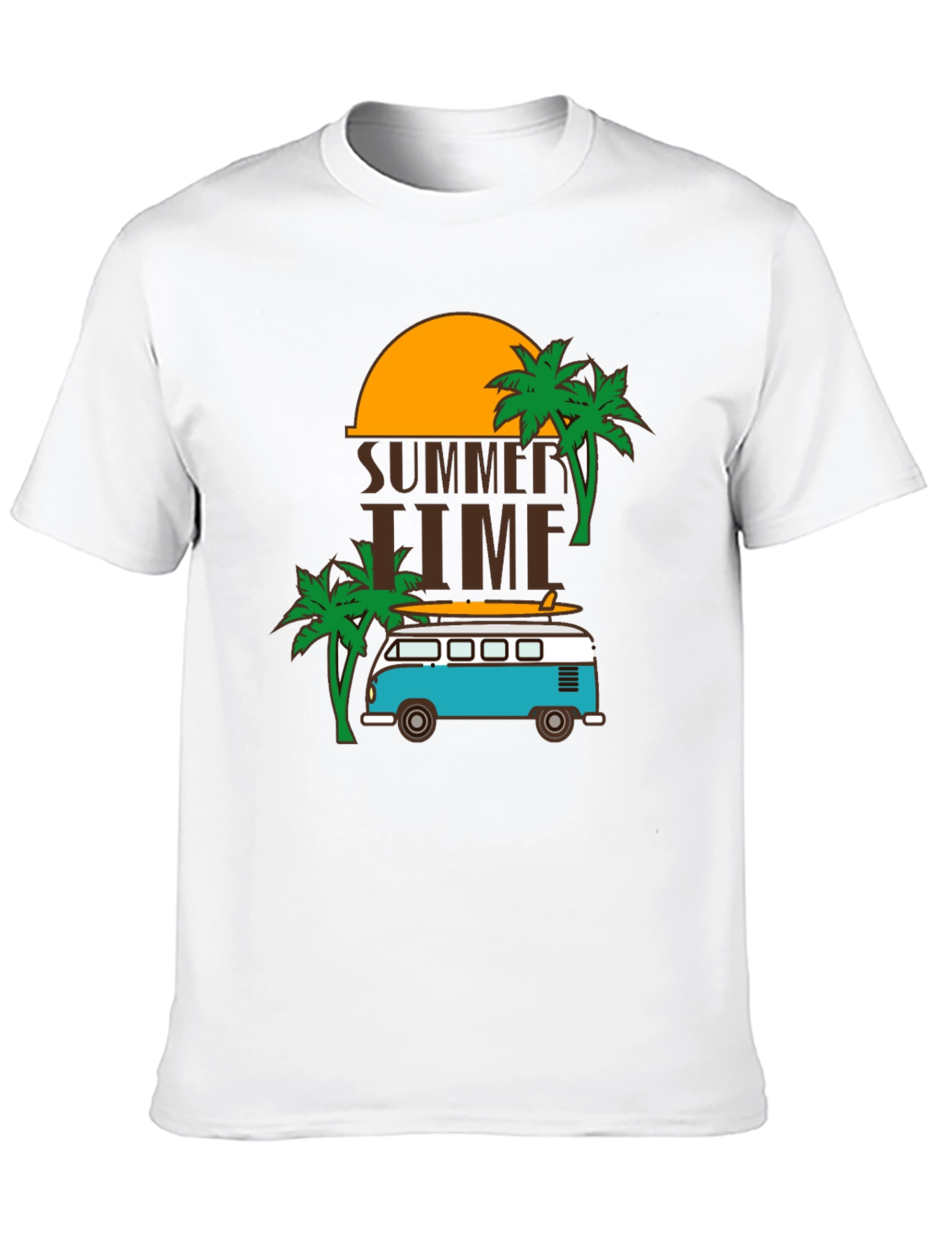 Black Summer Time Beach Van Graphic Tee view 10
